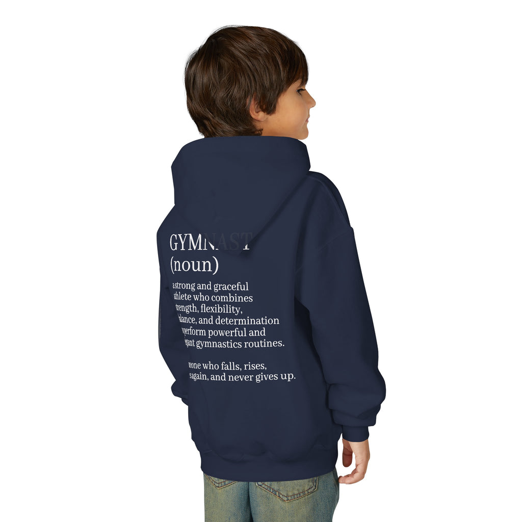 Gymnast Definition Youth Hoodie — Personalized 'NAME' Back-Print Sweatshirt