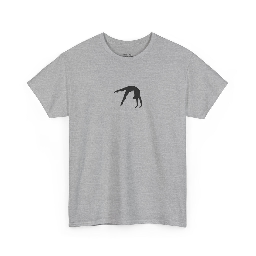Gymnast Silhouette T-Shirt — Minimal Backbend Design Athletic Tee (Adults)