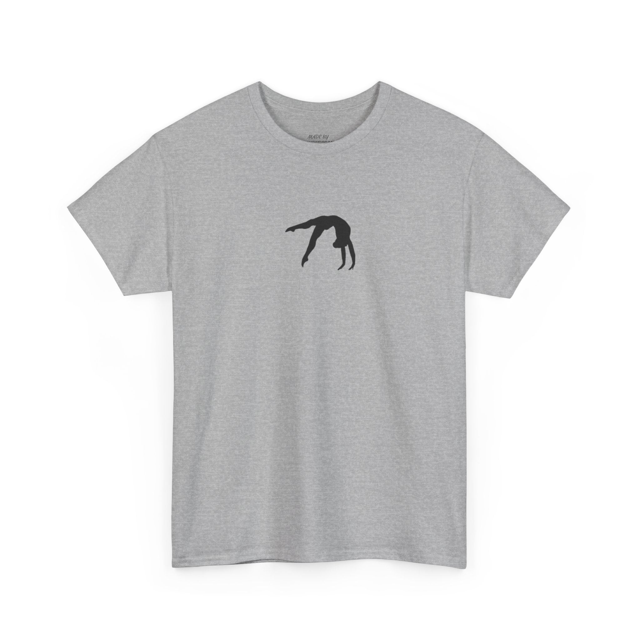 Gymnast Silhouette T-Shirt — Minimal Backbend Design Athletic Tee (Adults)
