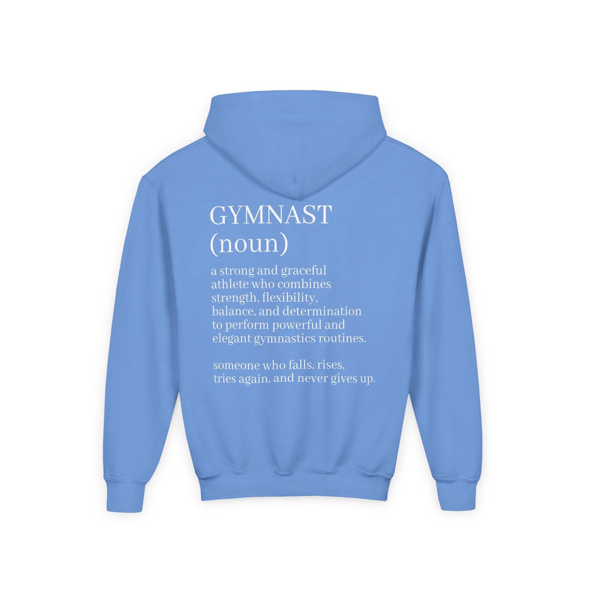Gymnast Definition Youth Hoodie — Personalized 'NAME' Back-Print Sweatshirt