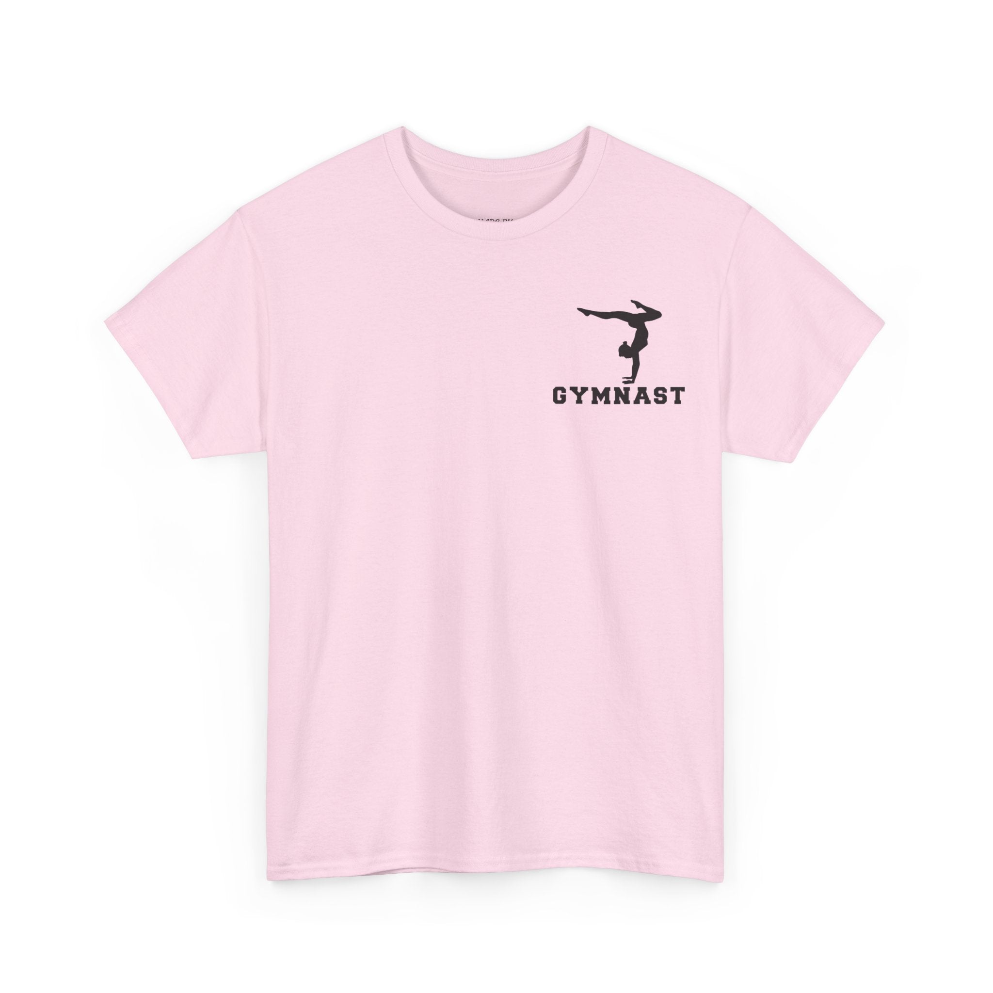 Gymnast Silhouette T-Shirt — "GYMNAST" Chest Logo Athletic Tee (Adults)