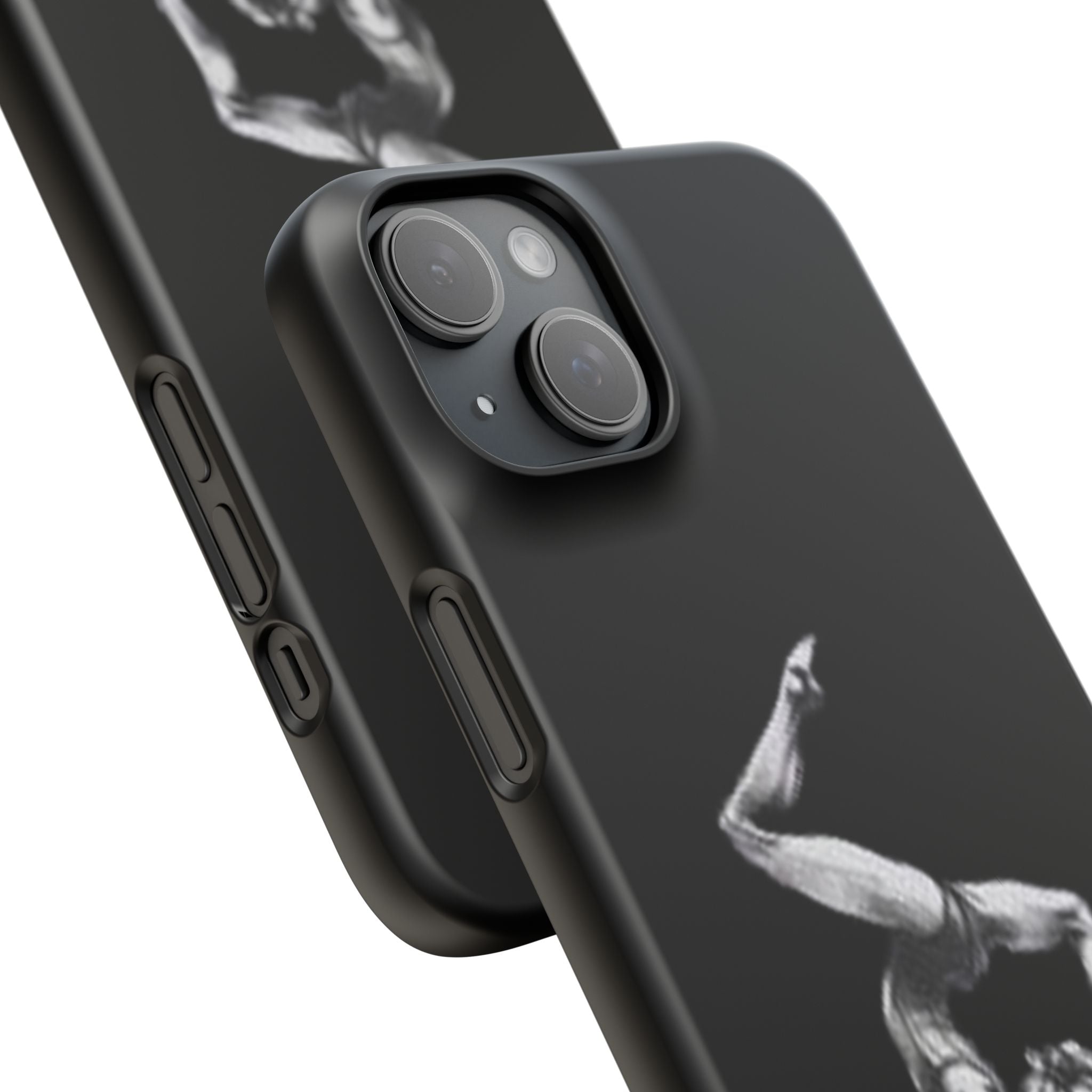 Gymnastics Phone Case — Black Chalk-Style Handstand Design