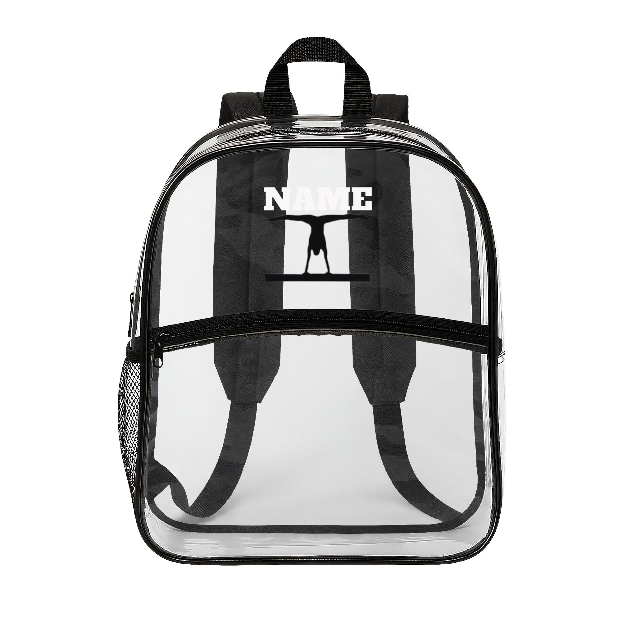 Custom Clear Backpack with Personalised Name — Transparent Bag
