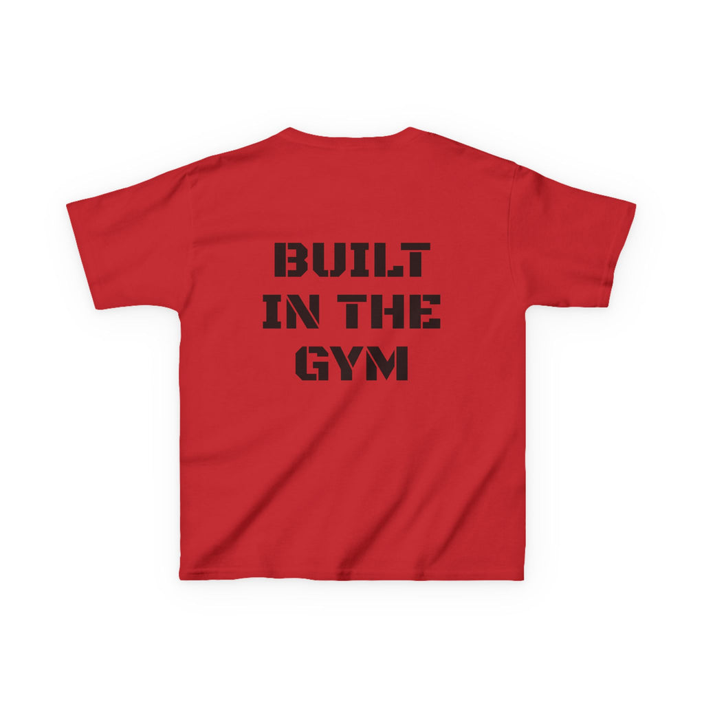 Kids Tee — "Built in the Gym" Motivational Fitness Shirt