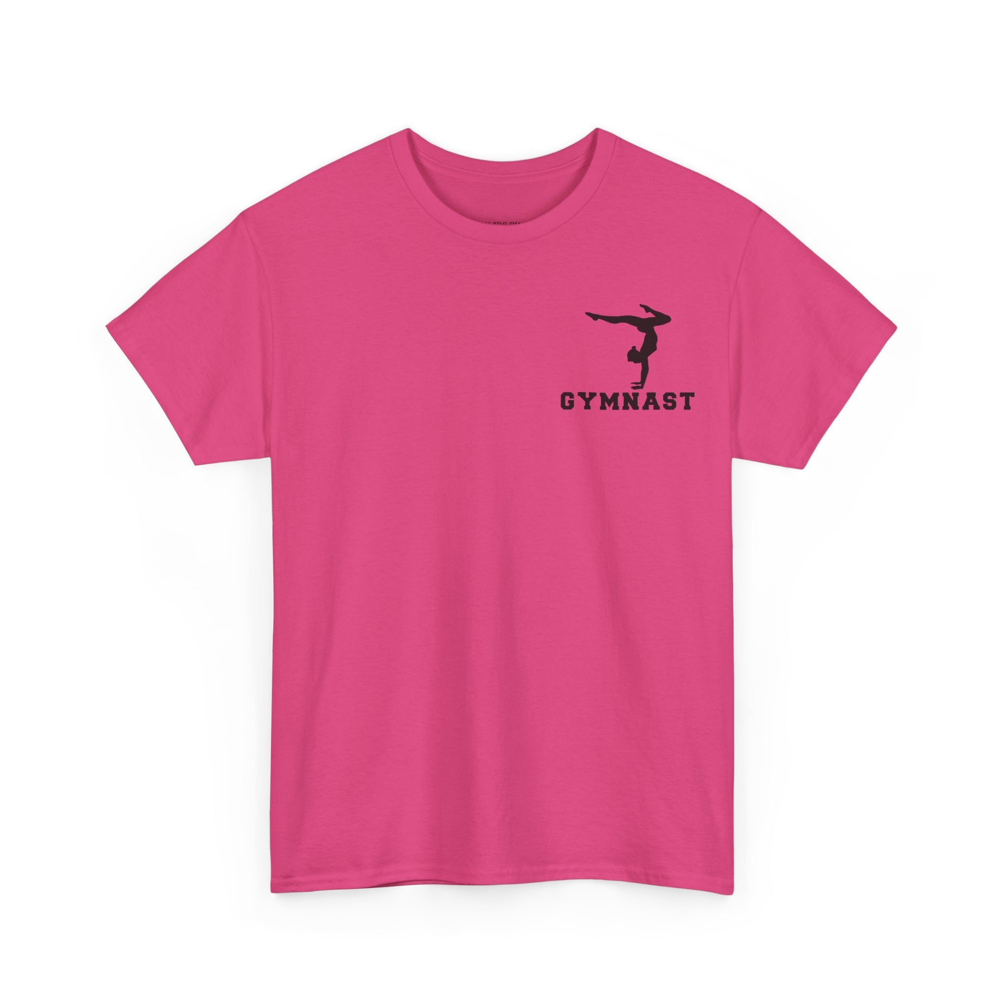 Gymnast Silhouette T-Shirt — "GYMNAST" Chest Logo Athletic Tee (Adults)