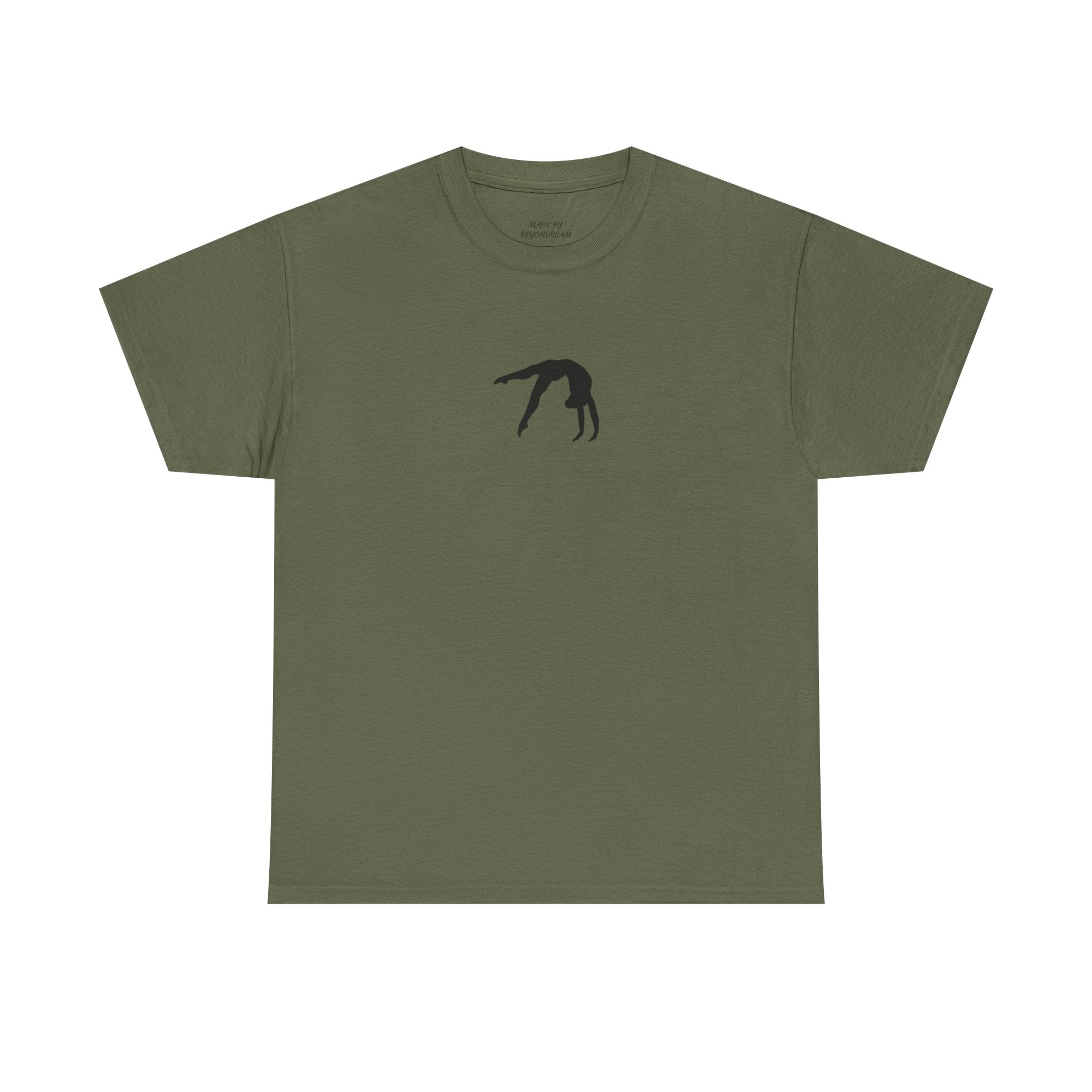 Gymnast Silhouette T-Shirt — Minimal Backbend Design Athletic Tee (Adults)