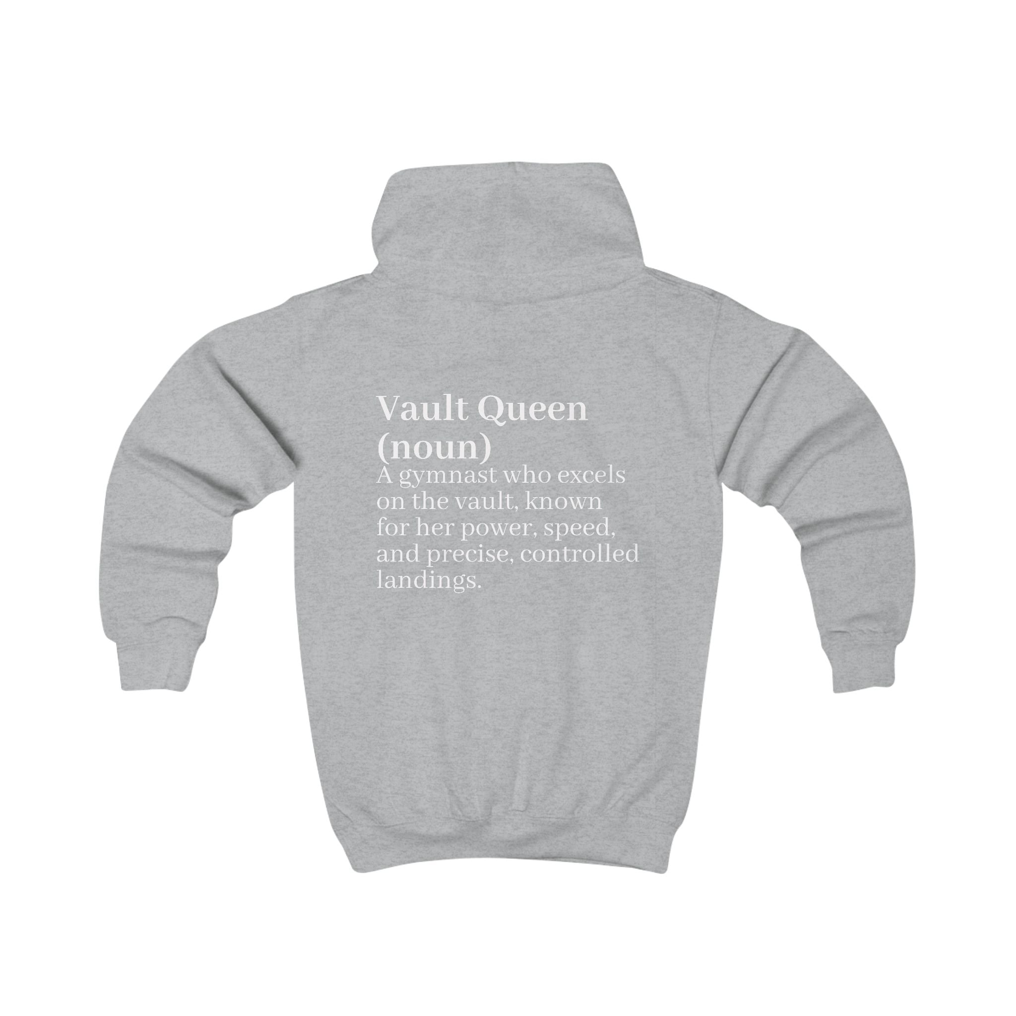 Kids Hoodie - "Vault Queen" Gymnast Definition Hoodie with Custom Name