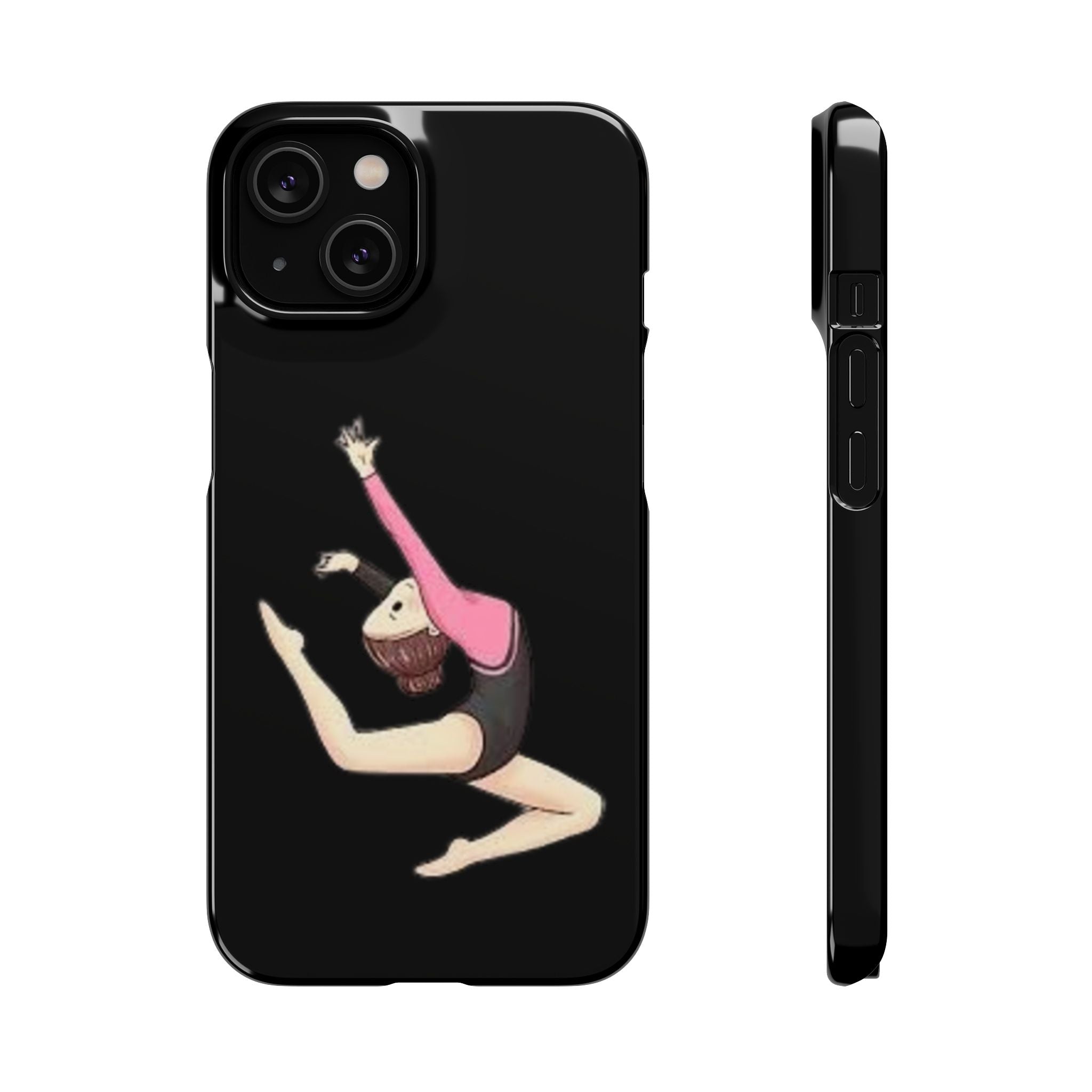 Gymnastics Phone Case — Leaping Girl Snap Case (Black)