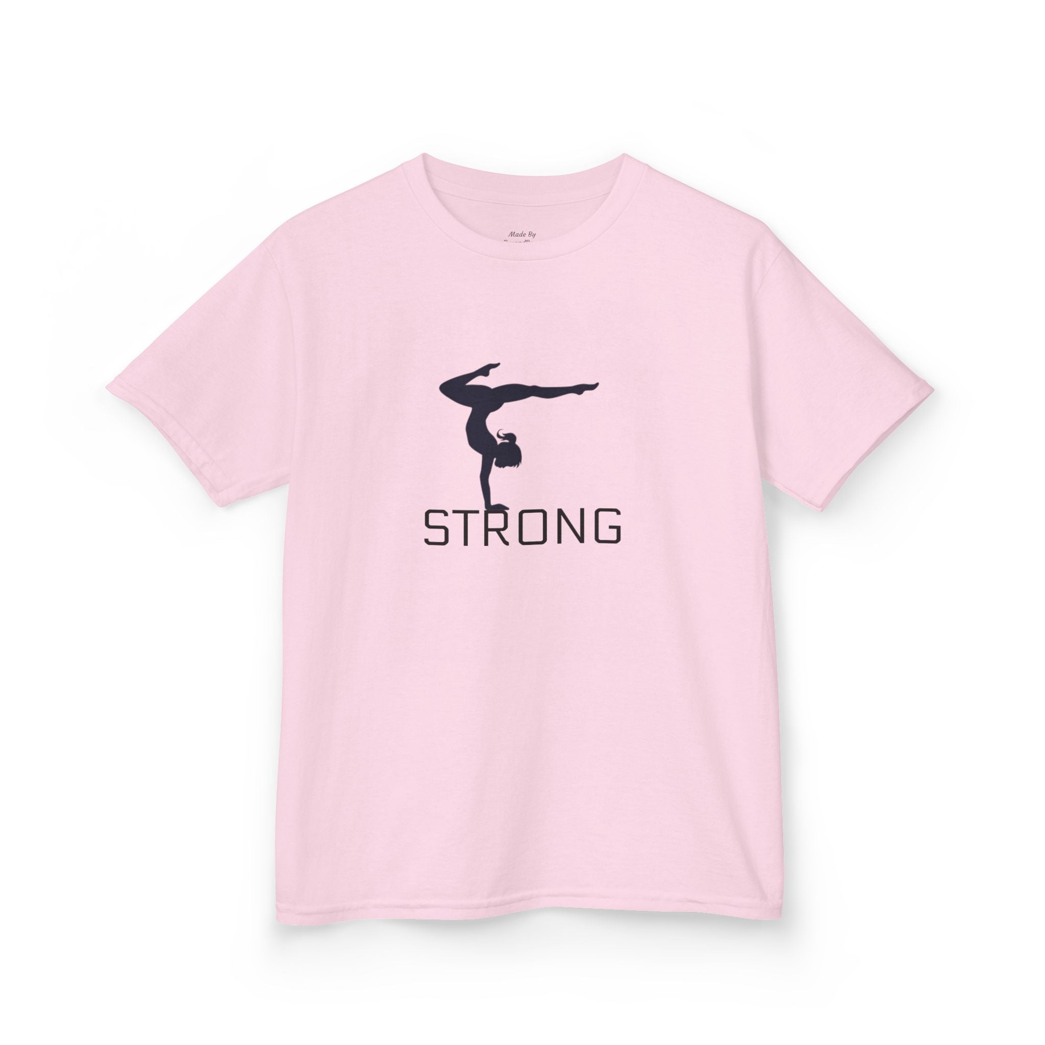 Kids Gymnastics Tee — 'STRONG' Handstand Silhouette Shirt