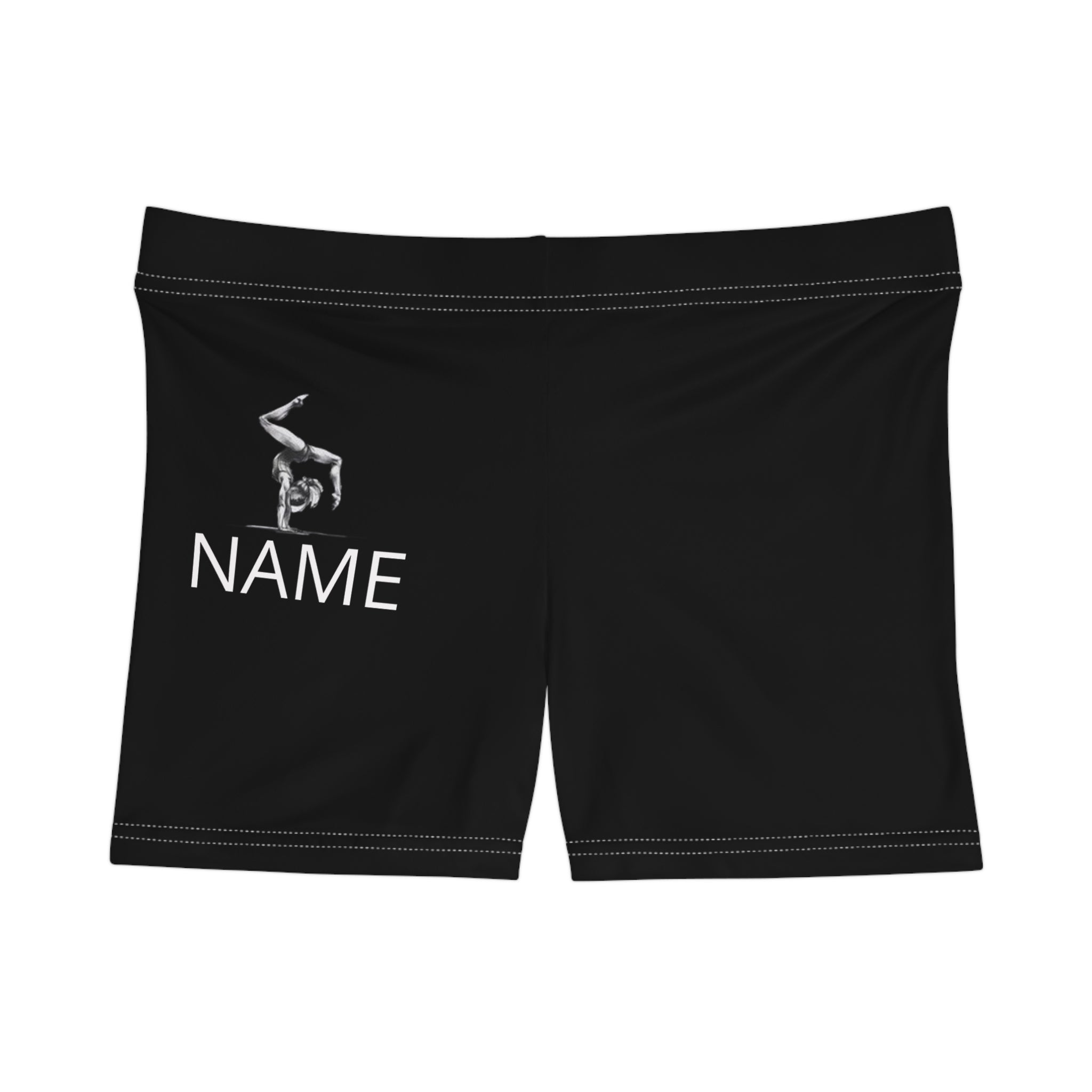 Gymnastics Name Custom Women's Shorts — Personalized Black Athletic Shorts