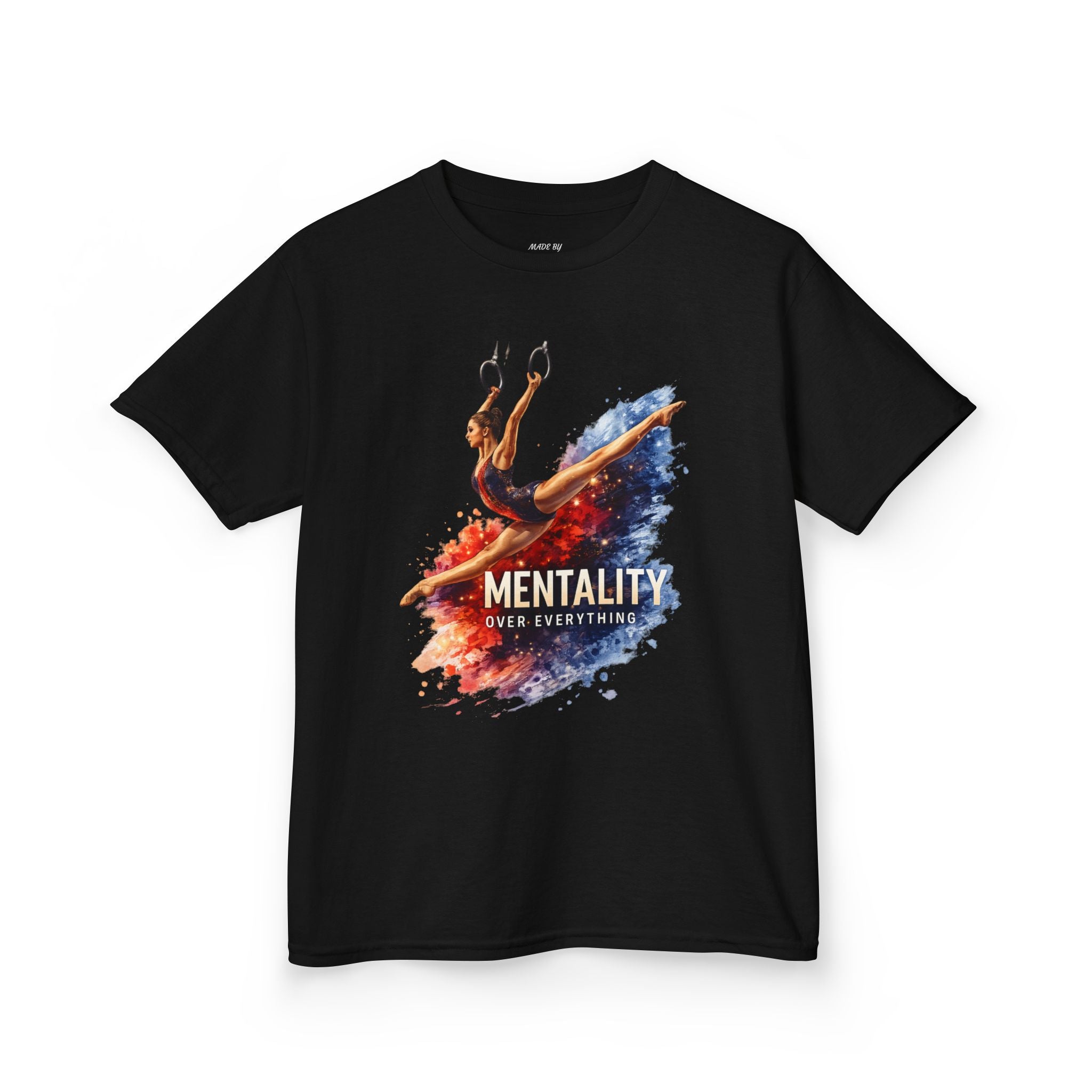 Kids Gymnastics T‑Shirt — 'Mentality: Gymnastics' Colorful Athlete Design