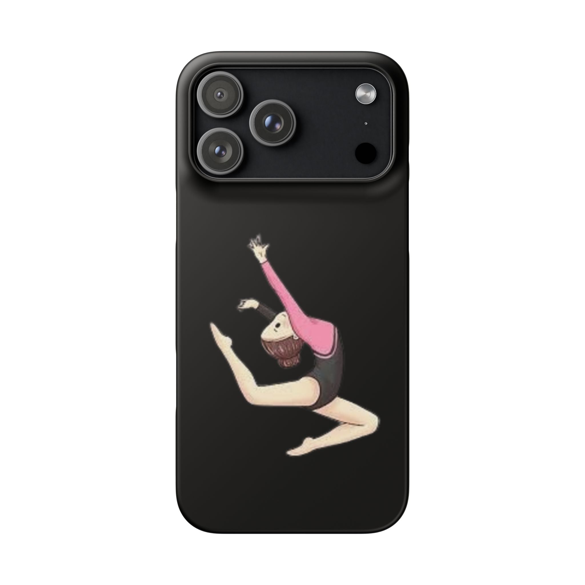 Gymnastics Phone Case — Leaping Girl Snap Case (Black)
