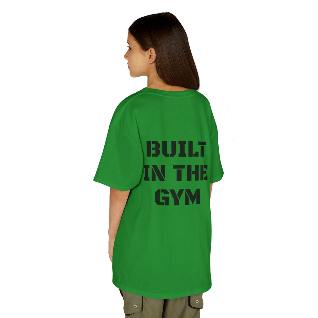 Kids Tee — "Built in the Gym" Motivational Fitness Shirt