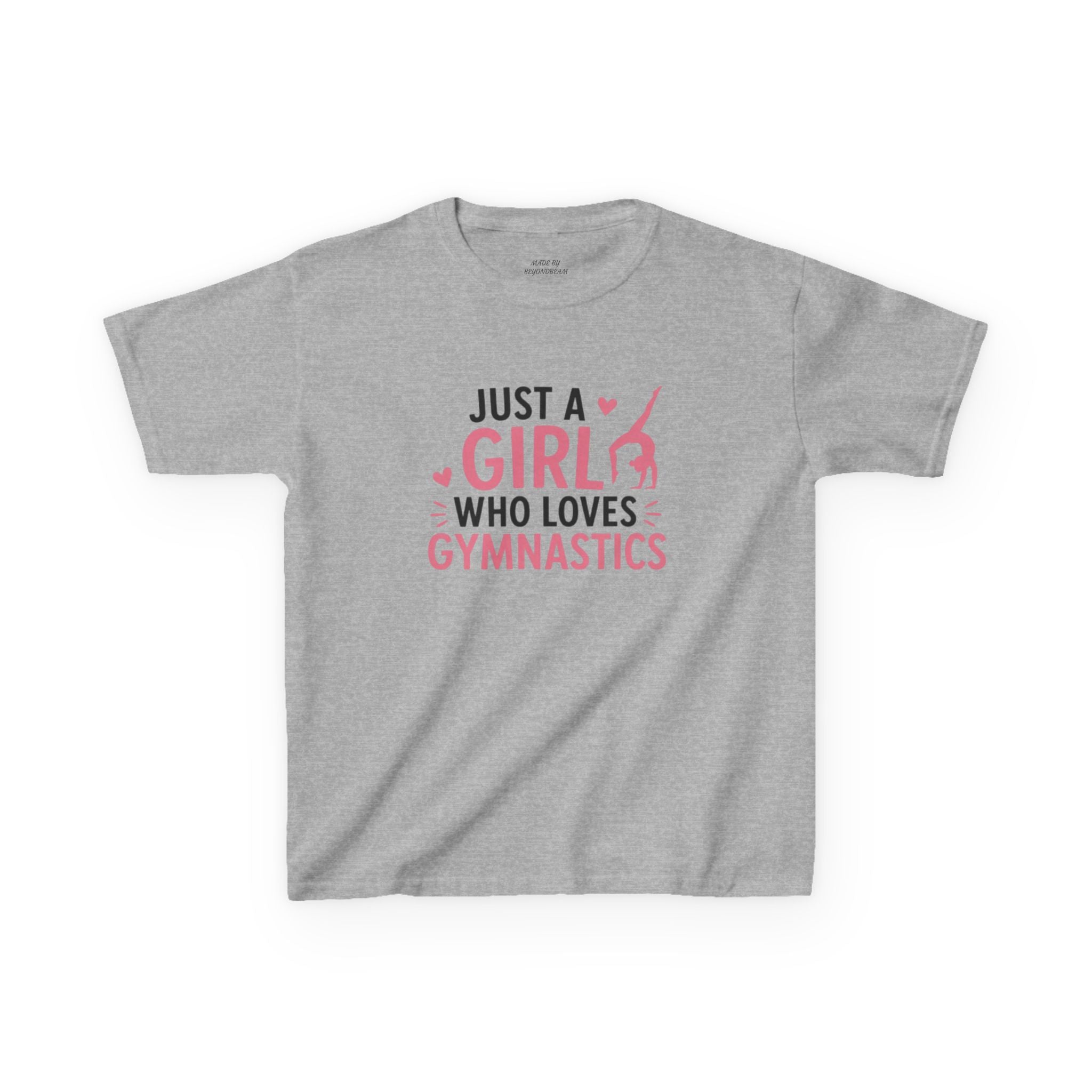 Kids Gymnastics T-Shirt - "Just a Girl Who Loves Gymnastics" Pink Design
