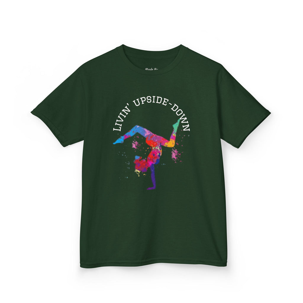 Colorful Gymnastics Kids Tee - 'Livin' Upside Down' (Kids)