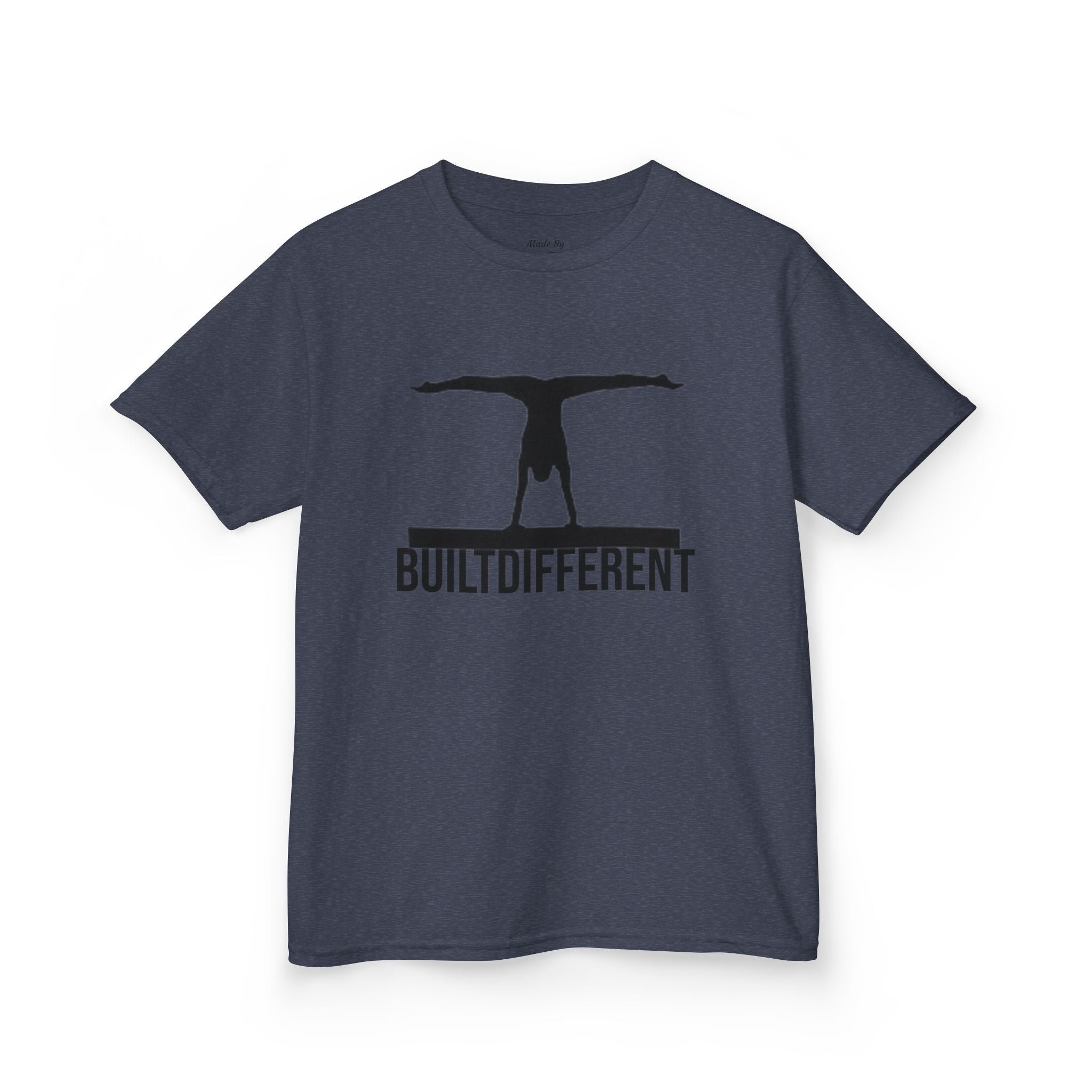 Kids T-Shirt — 'BUILTDIFFERENT' Gymnast Silhouette Tee