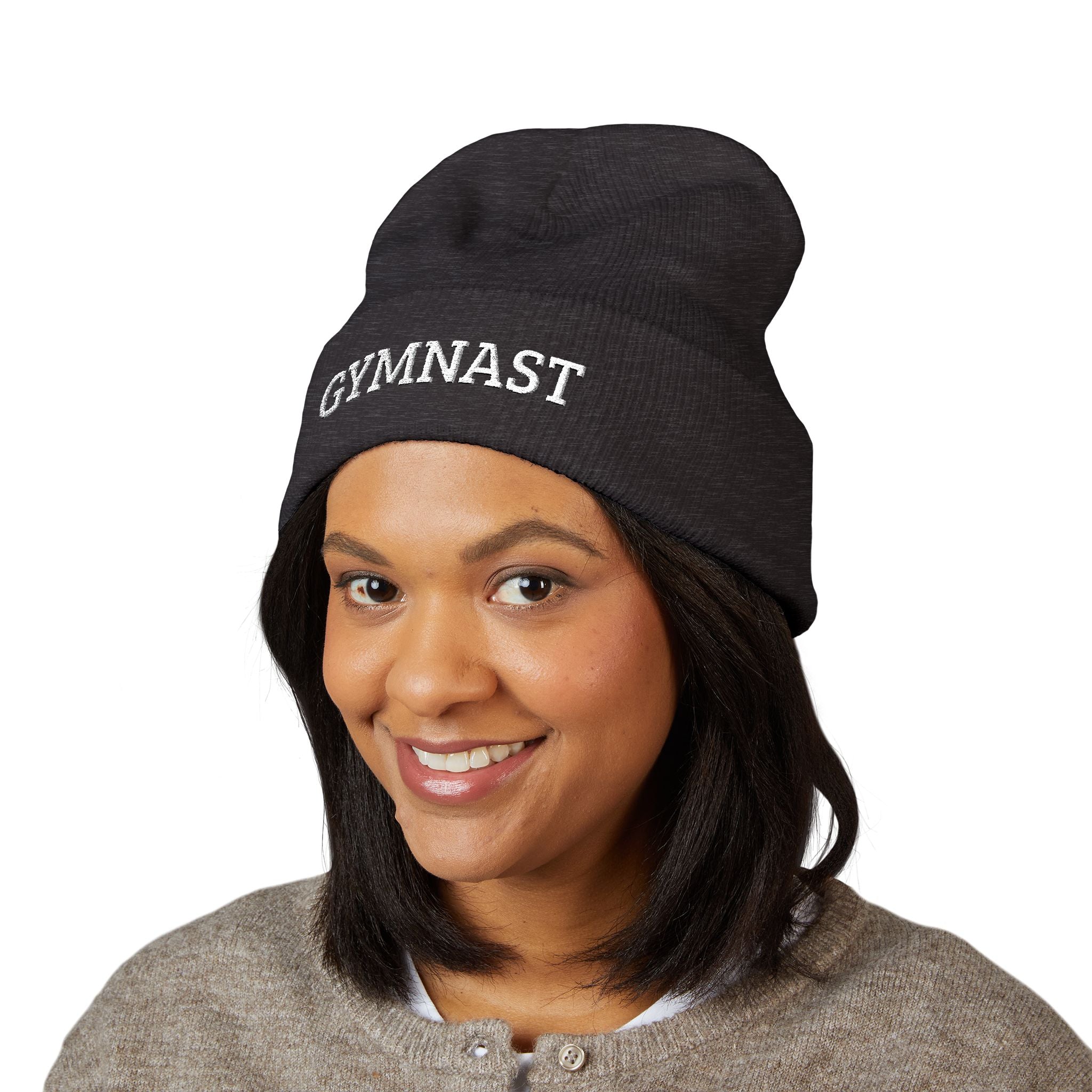 Gymnast Embroidered Cuffed Beanie