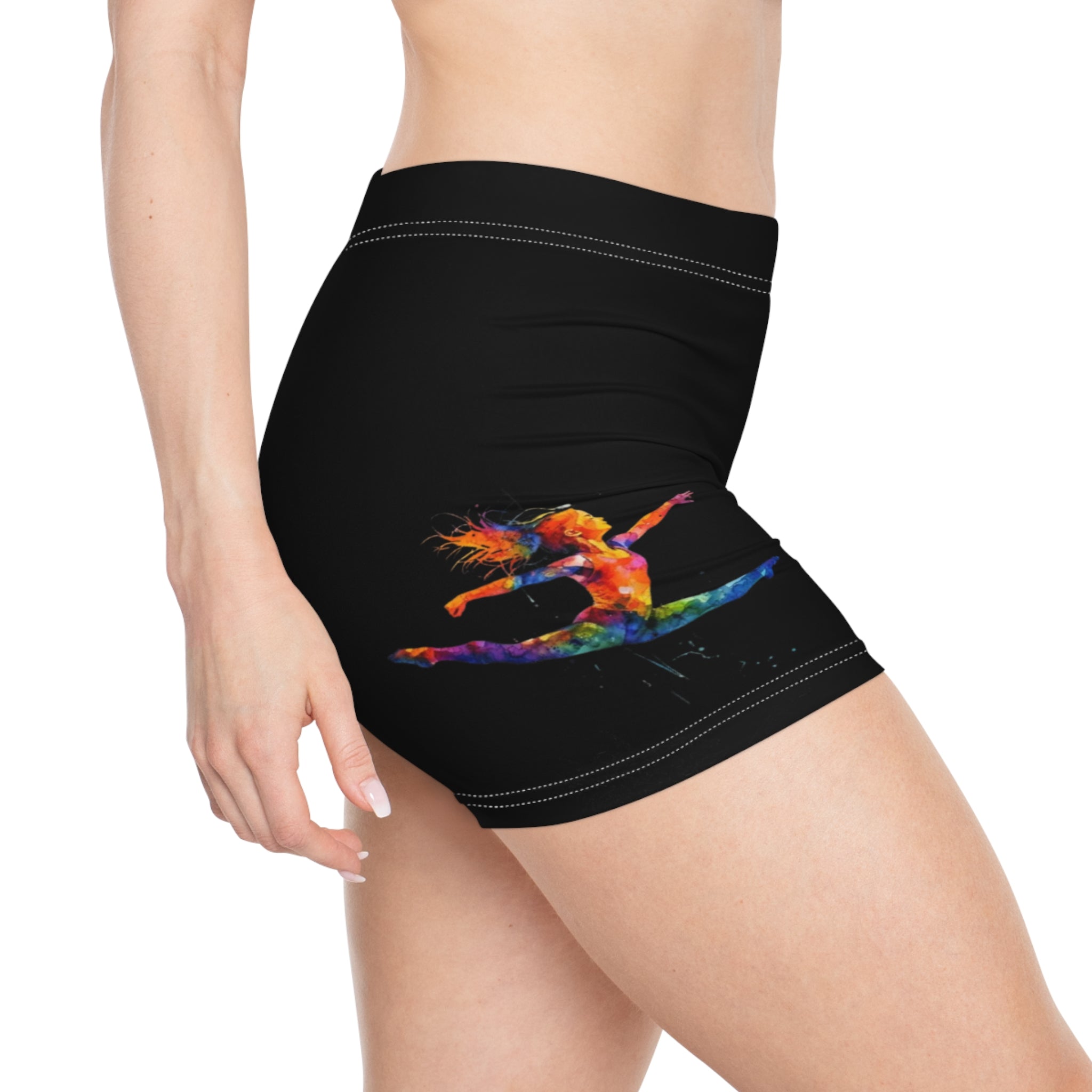Gymnastics Splash Women's Athletic Shorts — Colorful Print (Adults)