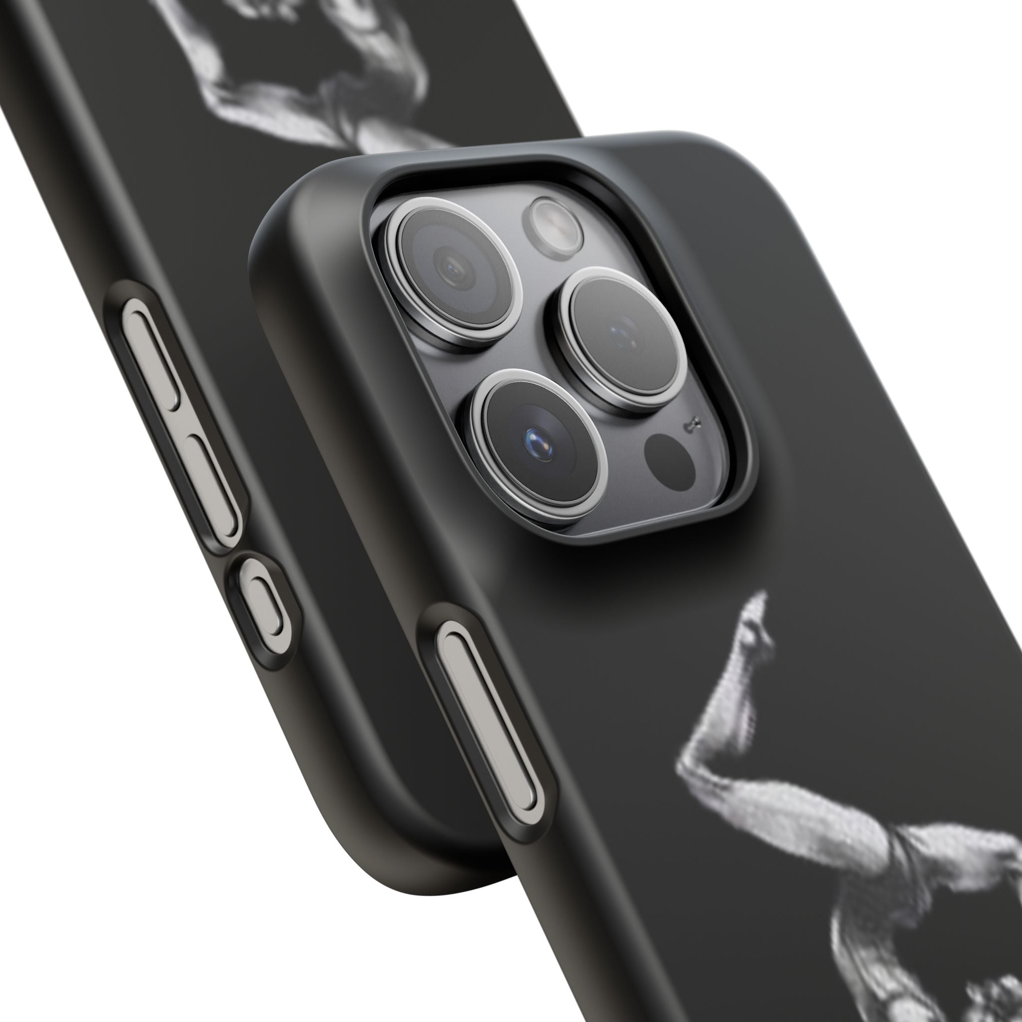 Gymnastics Phone Case — Black Chalk-Style Handstand Design