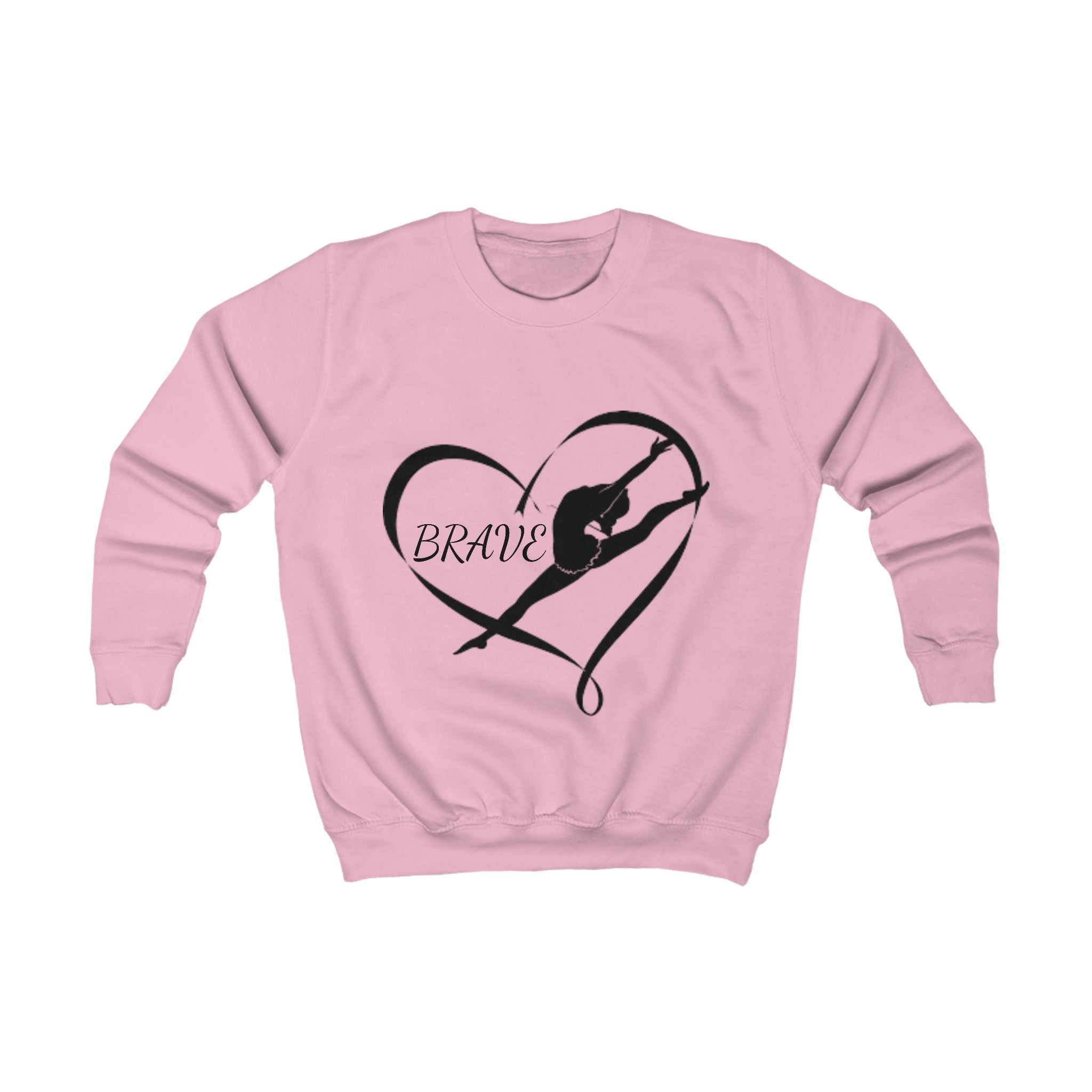 Kids Sweatshirt — Brave Gymnast Heart Silhouette Pullover