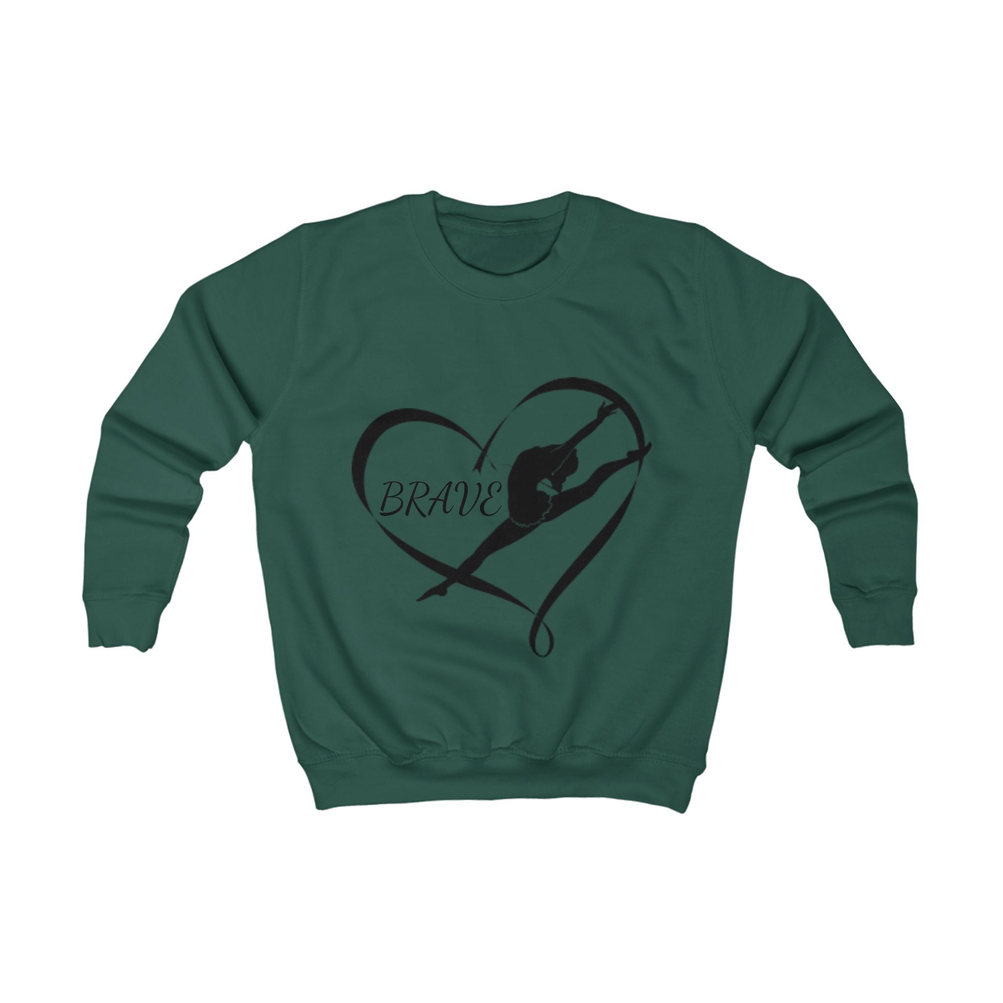 Kids Sweatshirt — Brave Gymnast Heart Silhouette Pullover