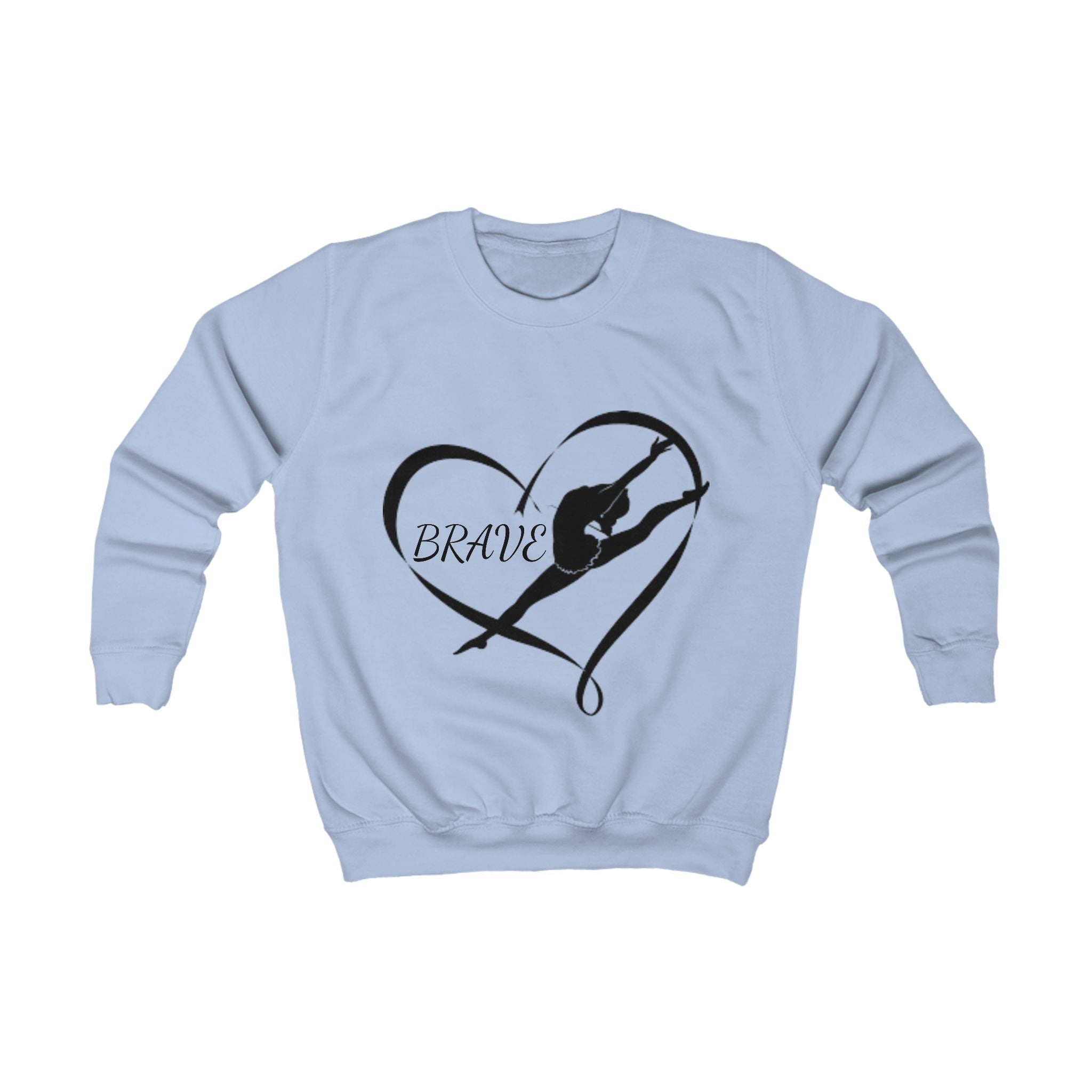 Kids Sweatshirt — Brave Gymnast Heart Silhouette Pullover