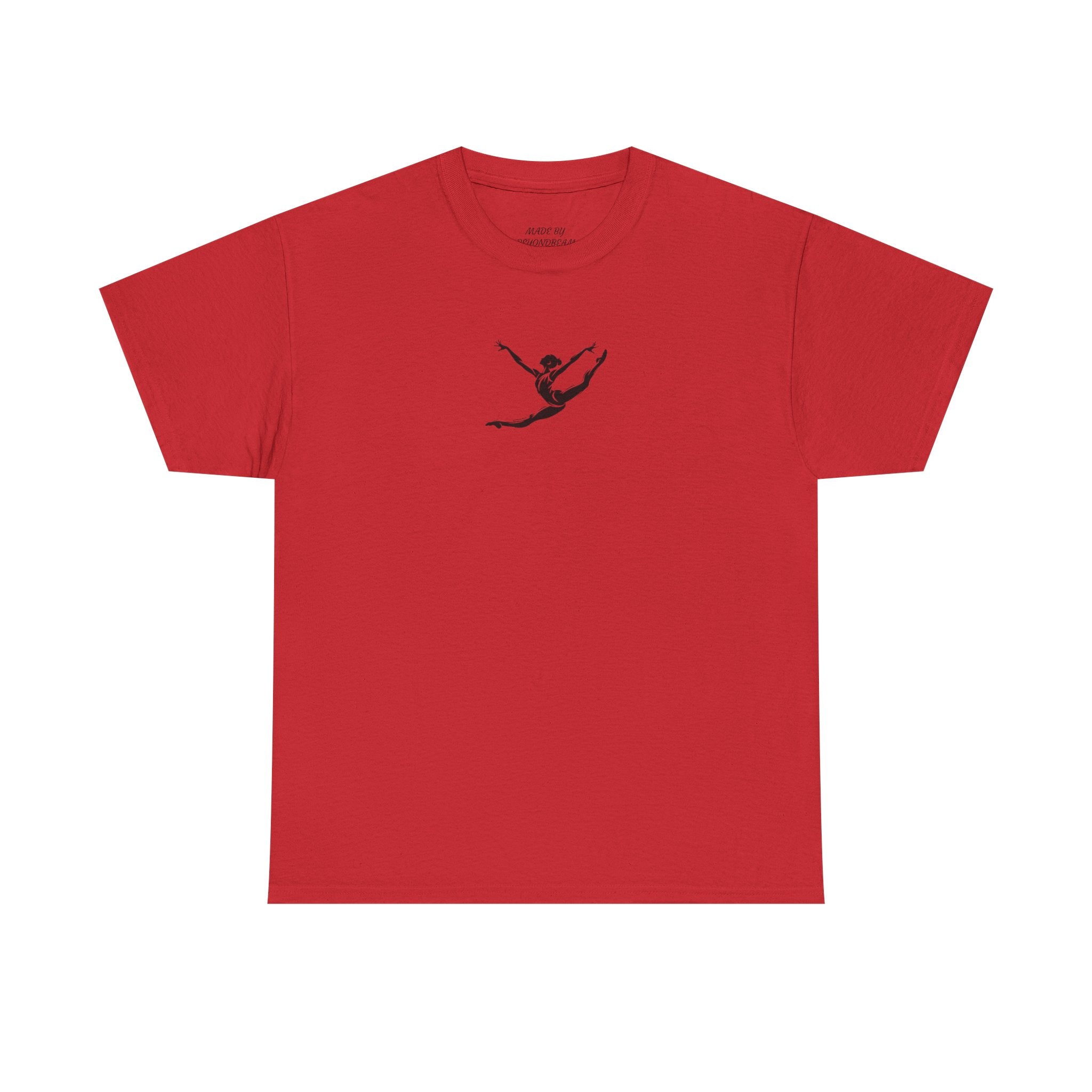 Gymnast Minimalist Tee — Small Graceful Leap Graphic T-Shirt (Adults)