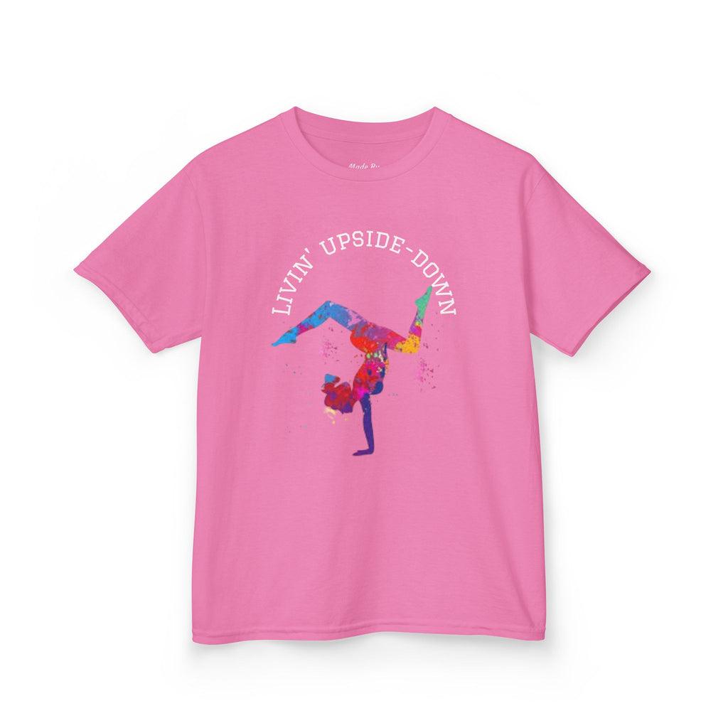 Colorful Gymnastics Kids Tee - 'Livin' Upside Down' (Kids)