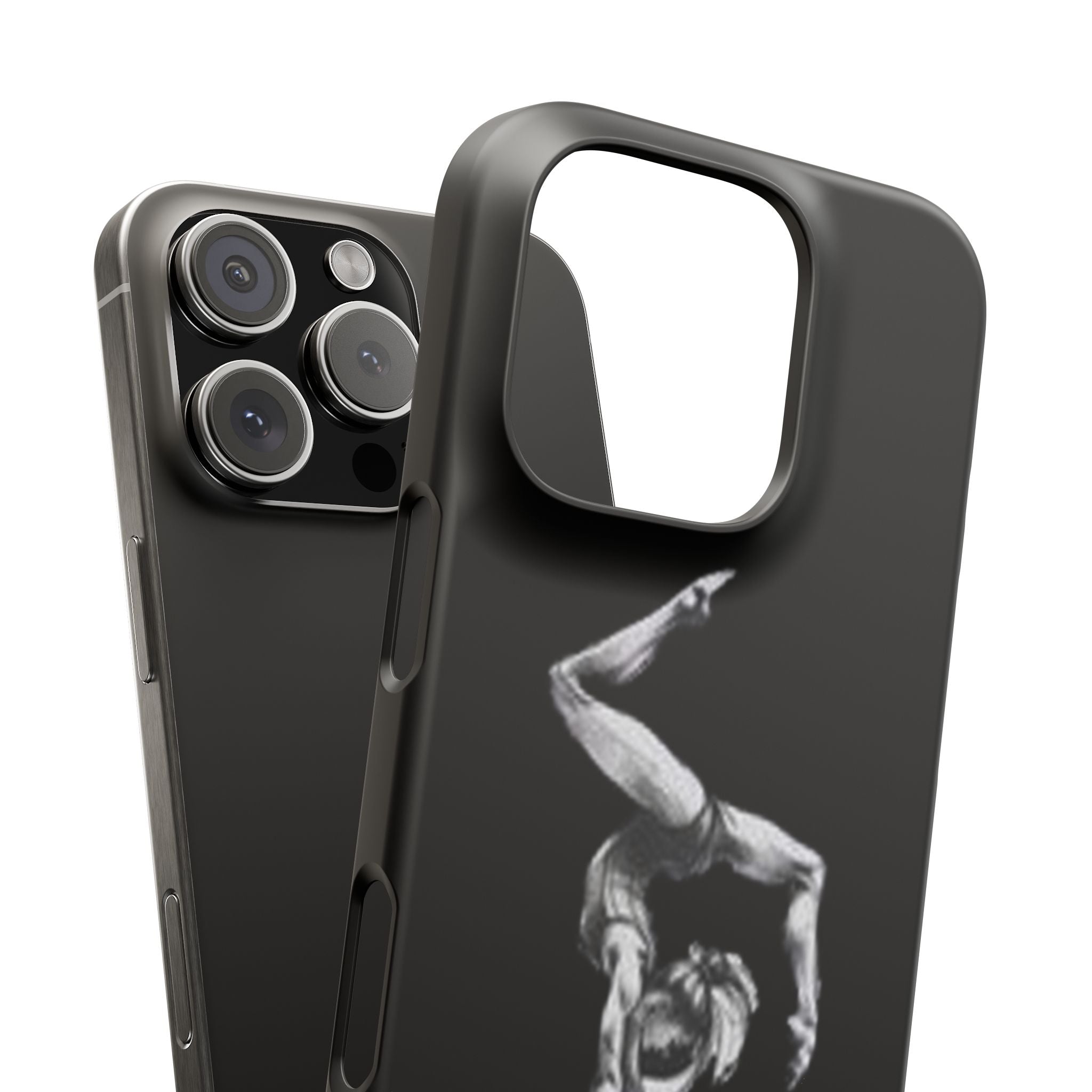 Coach Gymnastics Phone Case — Black Snap Phone Cover with Gymnast Silhouette