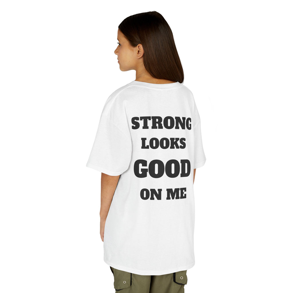 Kids Tee — "Strong Looks Good On Me" Inspirational Graphic Tee