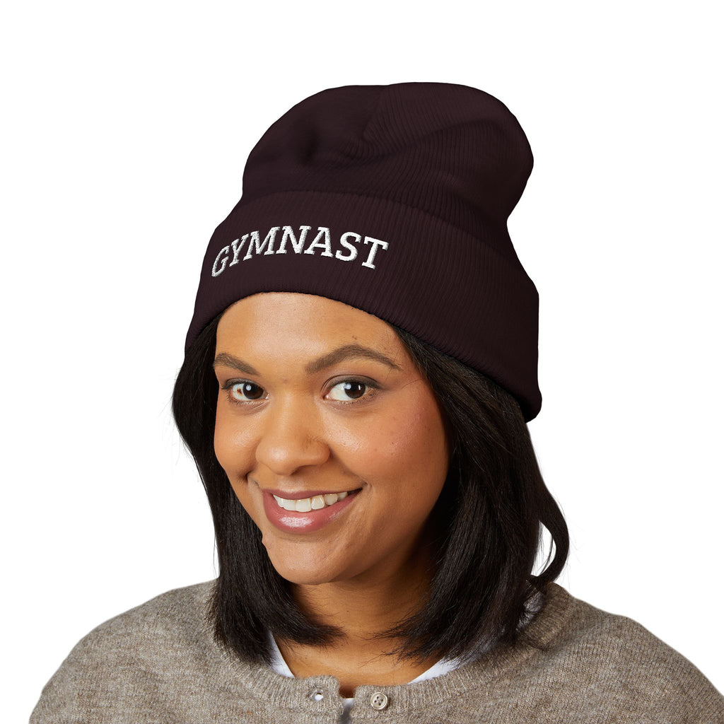 Gymnast Embroidered Cuffed Beanie