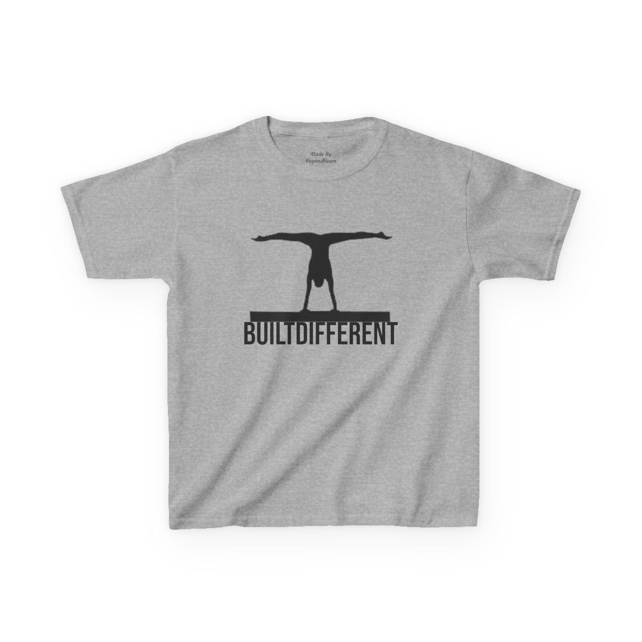 Kids T-Shirt — 'BUILTDIFFERENT' Gymnast Silhouette Tee