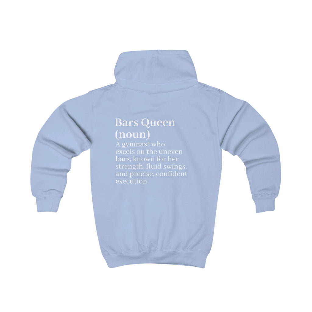 Custom Kids Hoodie — Personalized "Bars Queen" Gymnastics Hoodie (Name Option)