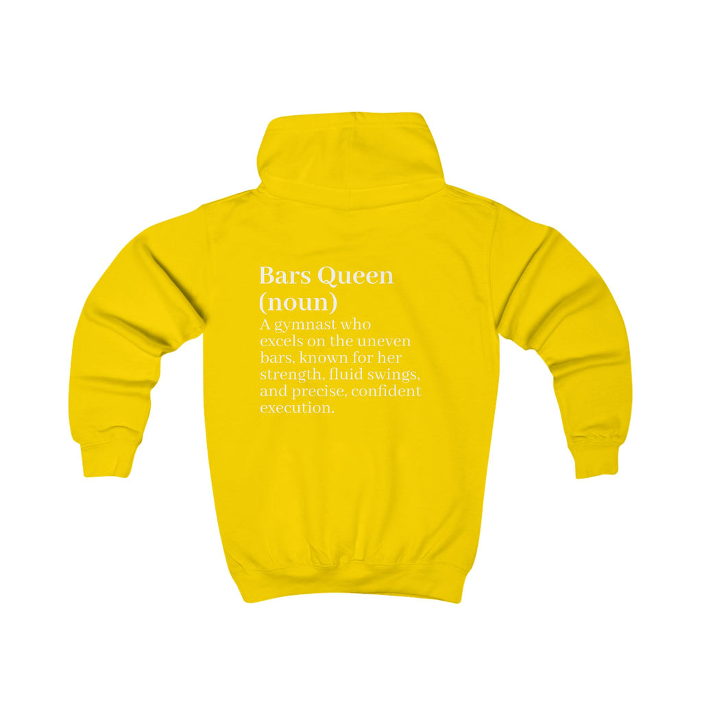 Custom Kids Hoodie — Personalized "Bars Queen" Gymnastics Hoodie (Name Option)