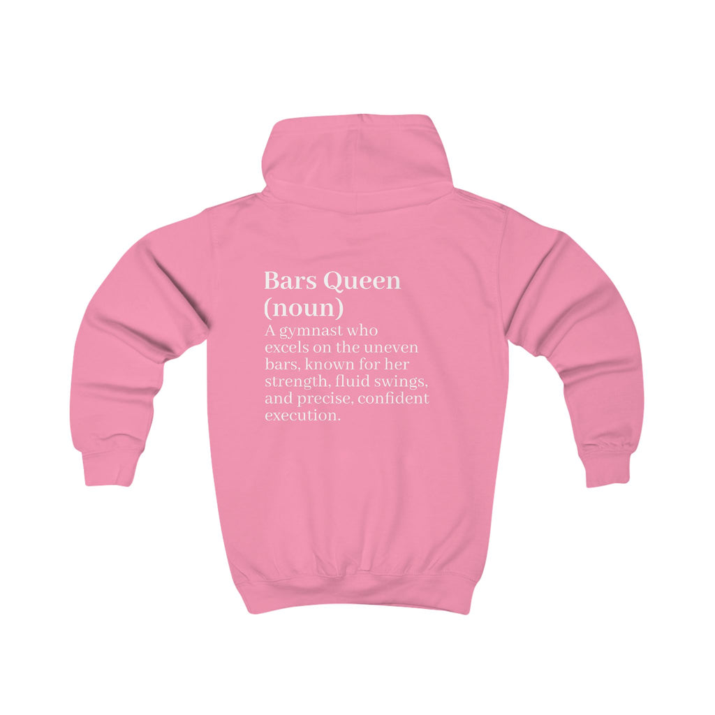 Custom Kids Hoodie — Personalized "Bars Queen" Gymnastics Hoodie (Name Option)