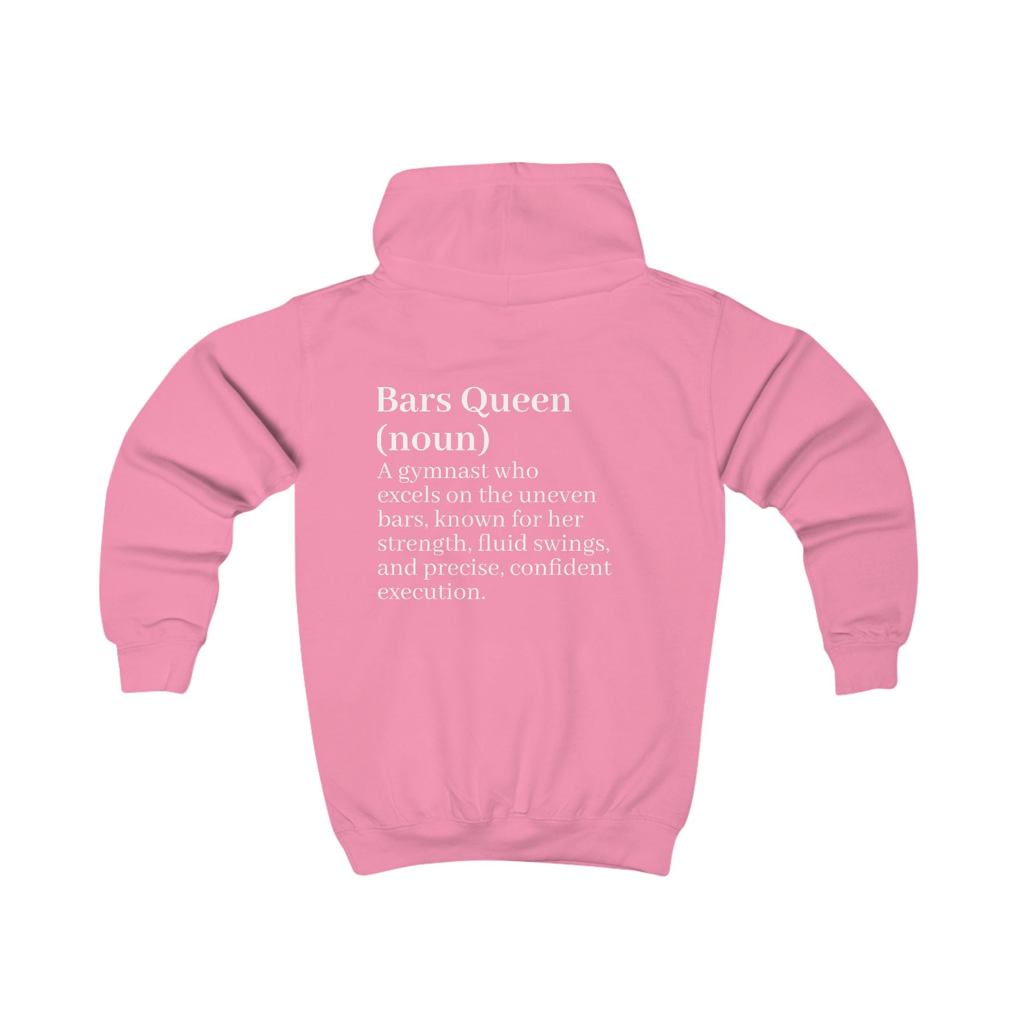 Custom Kids Hoodie — Personalized "Bars Queen" Gymnastics Hoodie (Name Option)