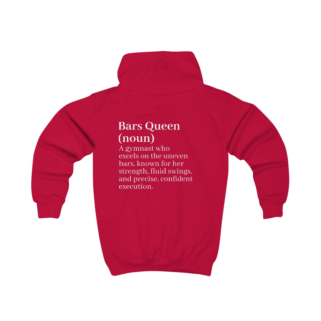 Custom Kids Hoodie — Personalized "Bars Queen" Gymnastics Hoodie (Name Option)