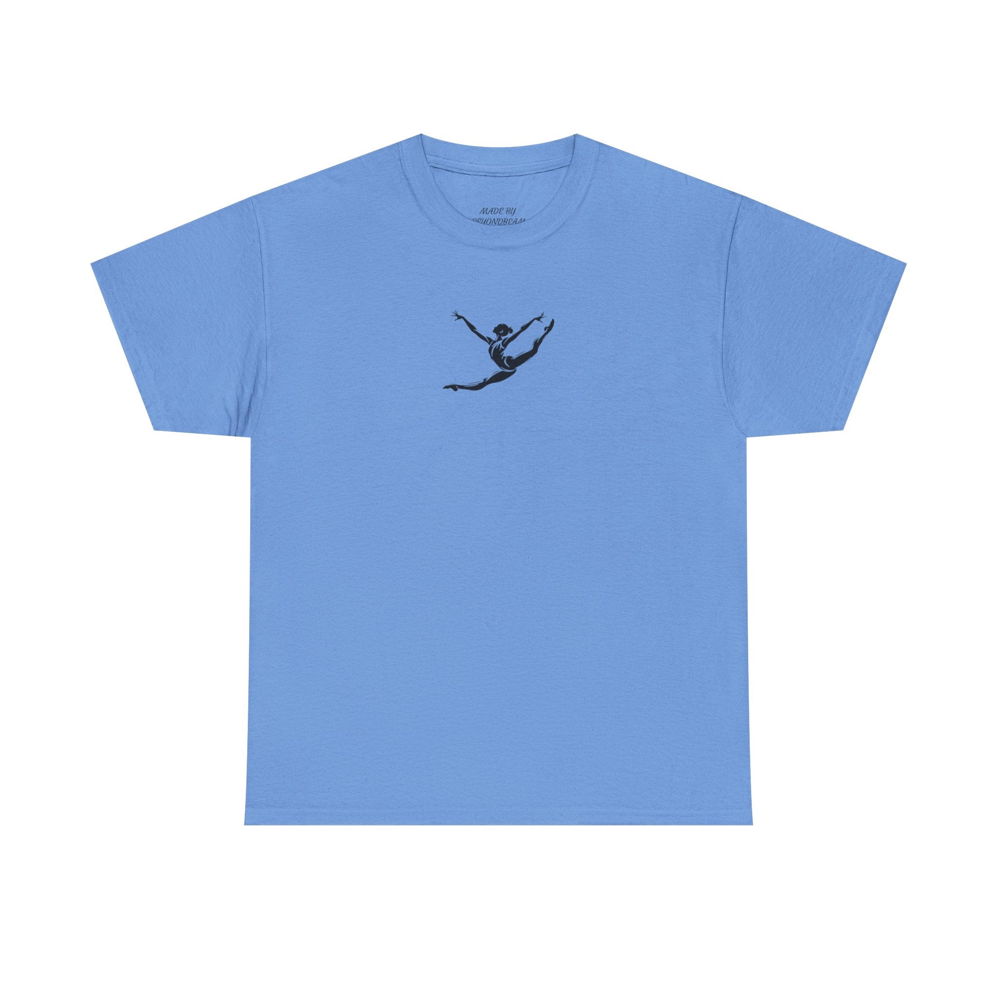 Gymnast Minimalist Tee — Small Graceful Leap Graphic T-Shirt (Adults)