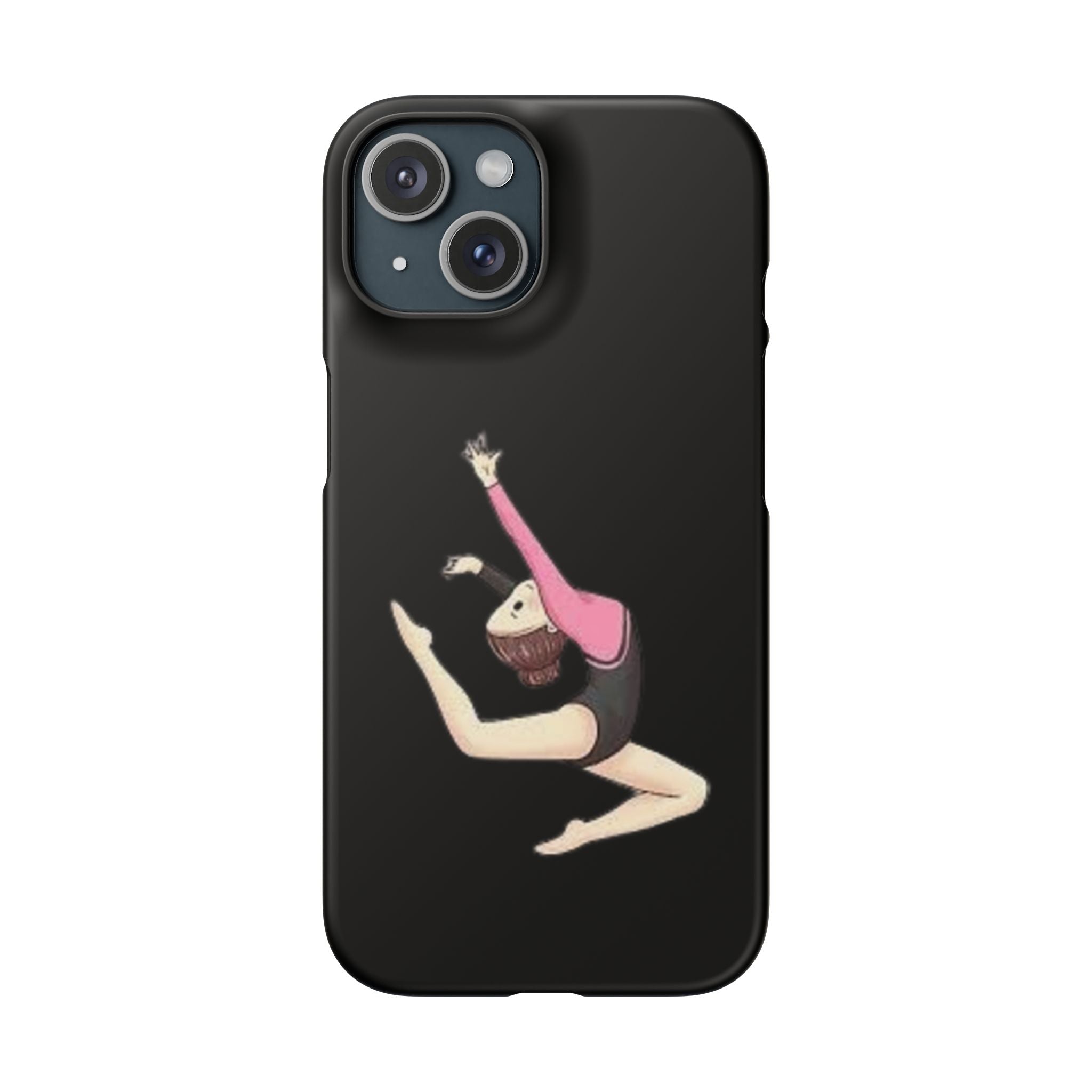 Gymnastics Phone Case — Leaping Girl Snap Case (Black)