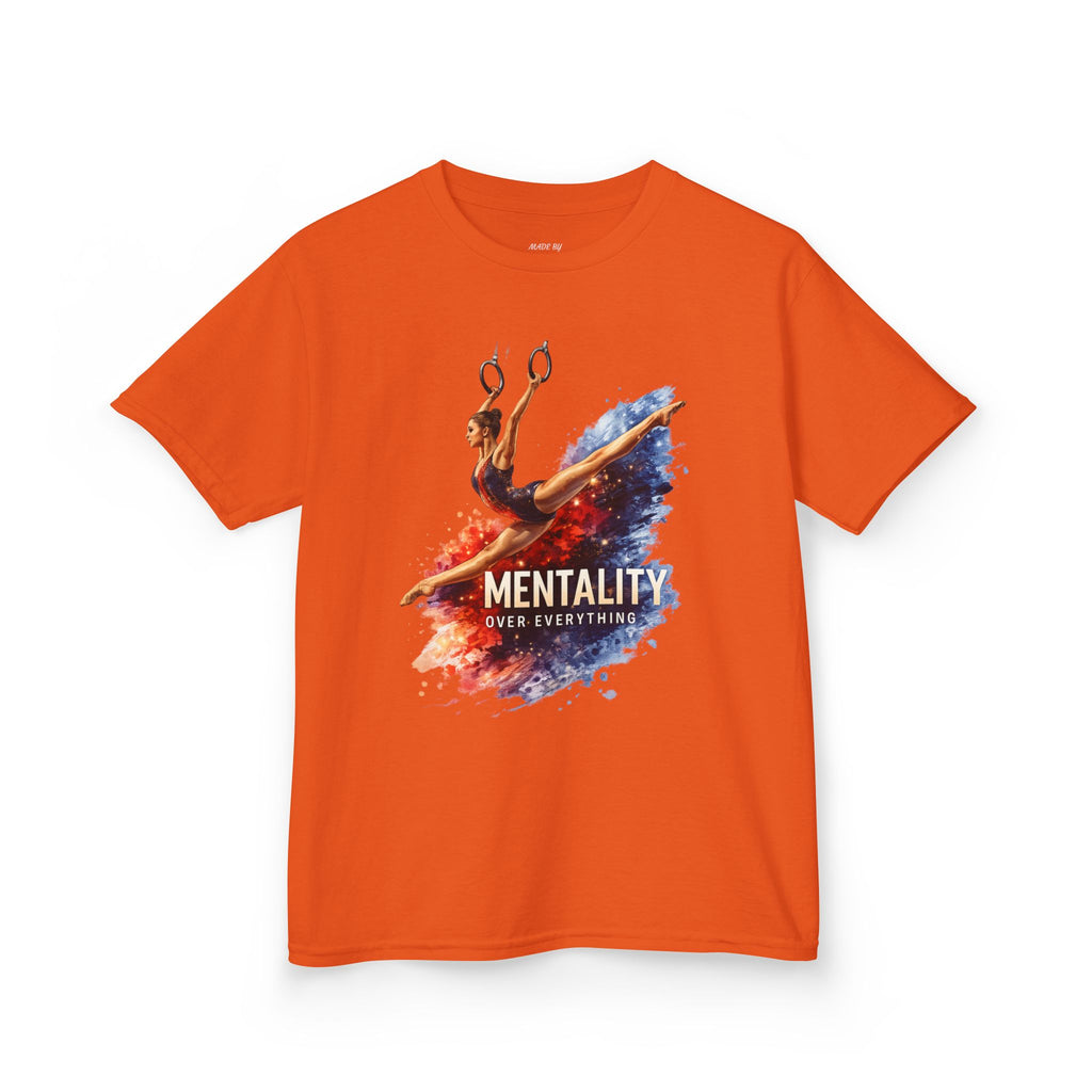 Kids Gymnastics T‑Shirt — 'Mentality: Gymnastics' Colorful Athlete Design