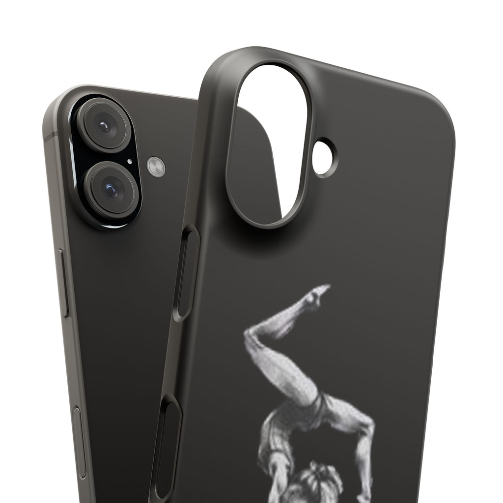 Gymnastics Phone Case — Black Chalk-Style Handstand Design
