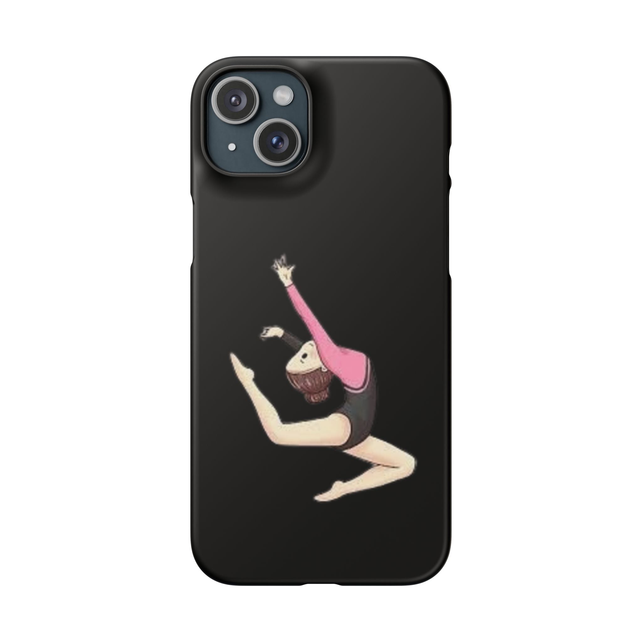 Gymnastics Phone Case — Leaping Girl Snap Case (Black)