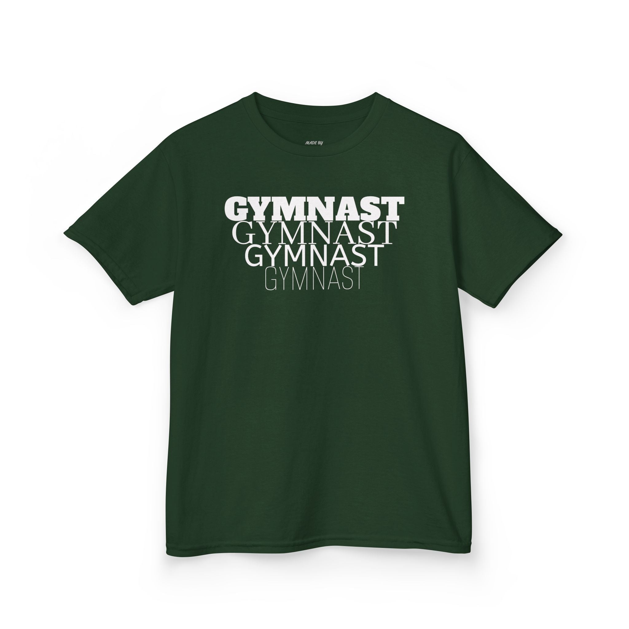 Kids Gymnast Repeat Logo Tee - Youth Gymnastics Shirt