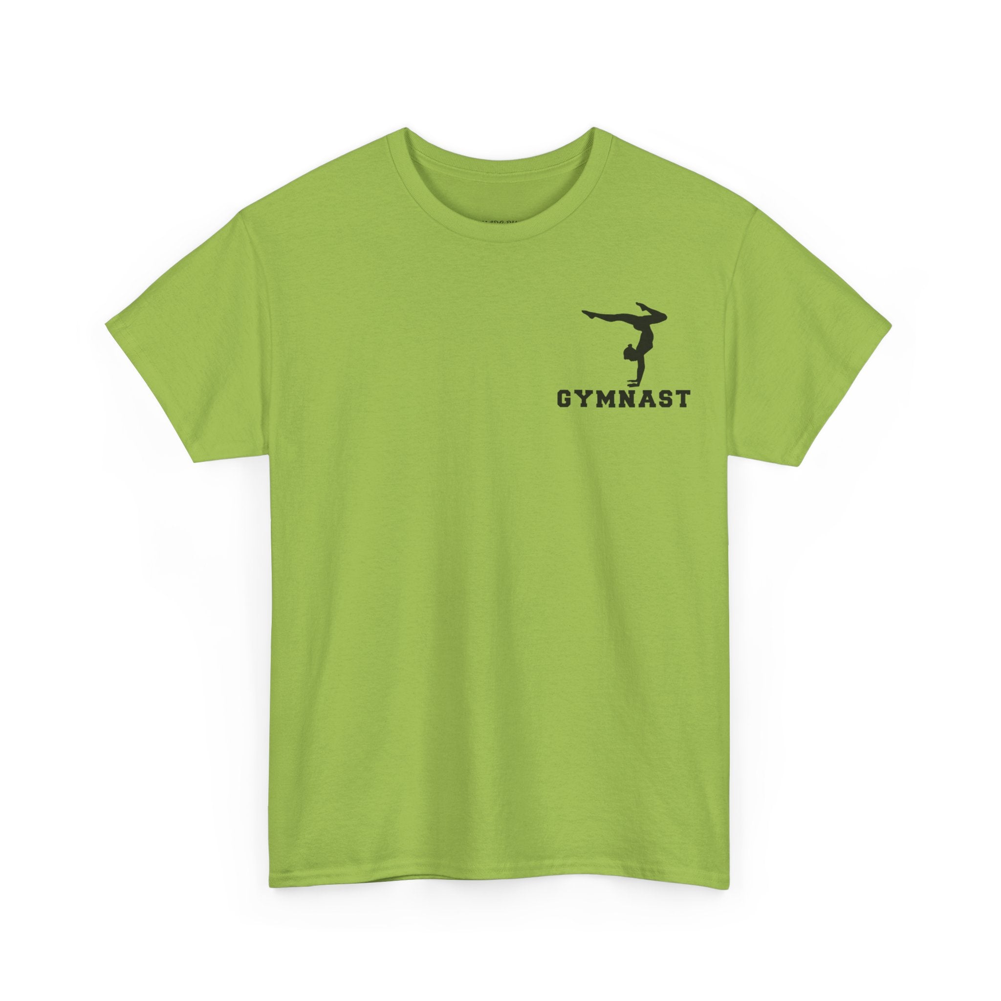 Gymnast Silhouette T-Shirt — "GYMNAST" Chest Logo Athletic Tee (Adults)
