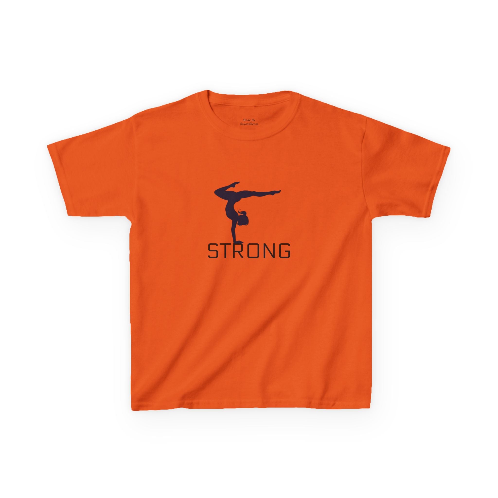 Kids Gymnastics Tee — 'STRONG' Handstand Silhouette Shirt