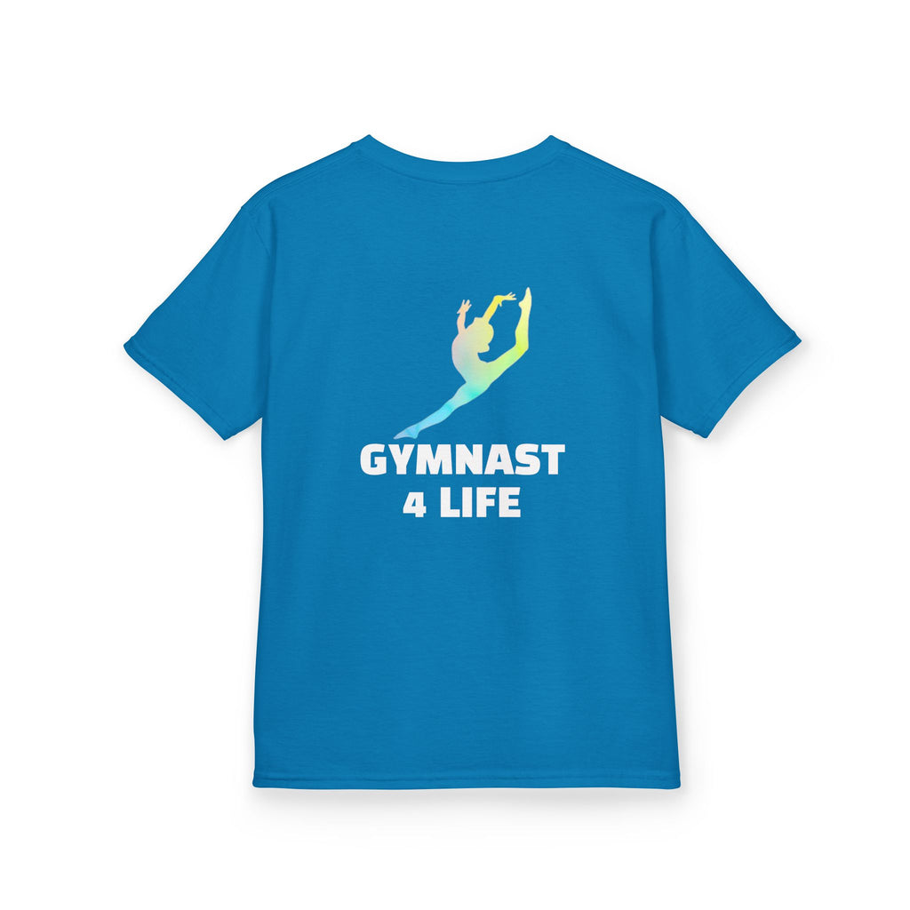 Gymnast Kids Tee — 'Gymnast 4 Life' Gradient Silhouette Shirt