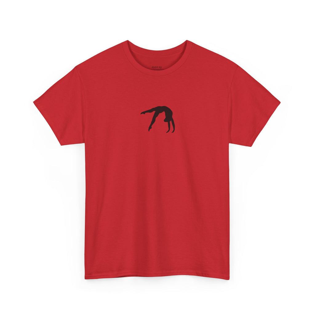 Gymnast Silhouette T-Shirt — Minimal Backbend Design Athletic Tee (Adults)