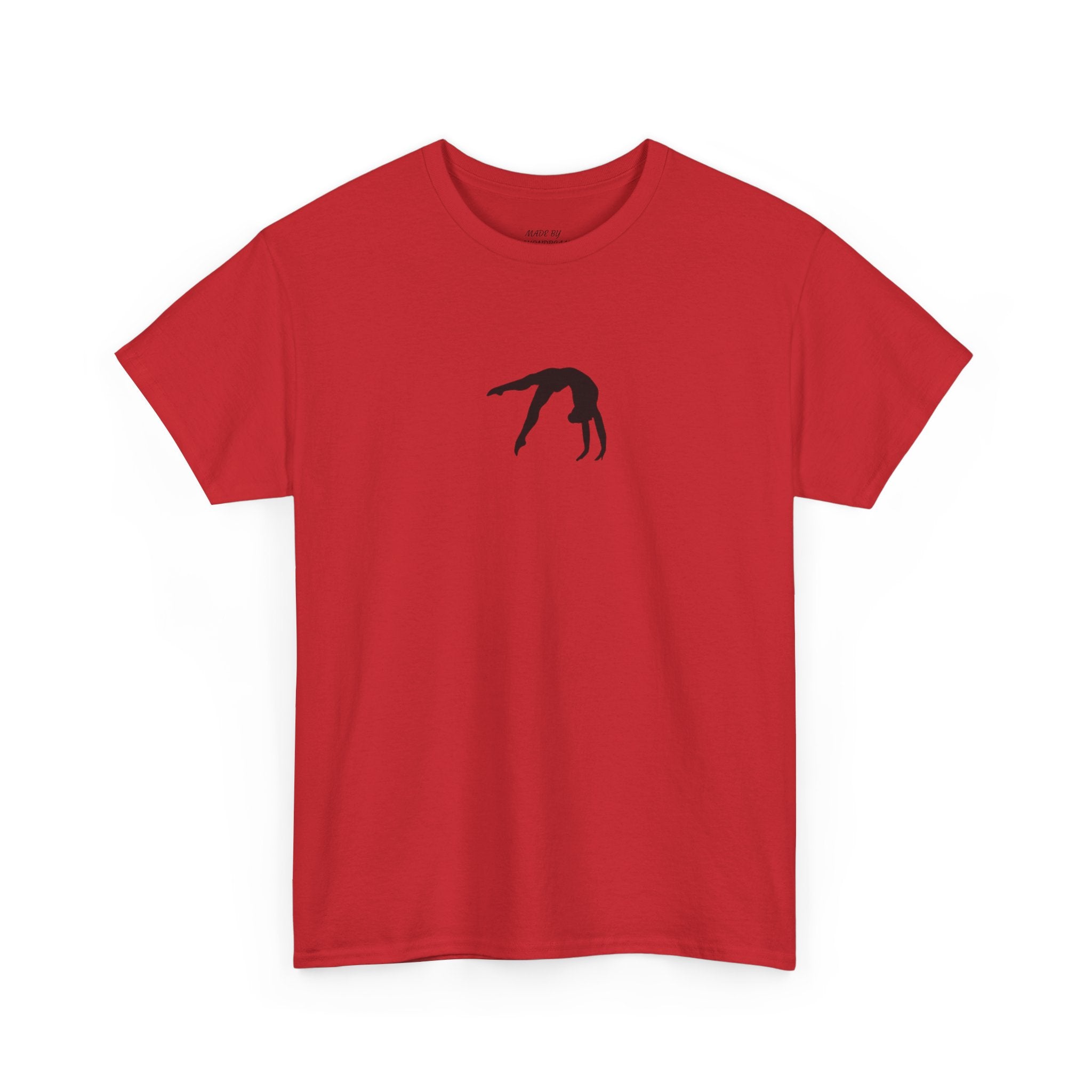 Gymnast Silhouette T-Shirt — Minimal Backbend Design Athletic Tee (Adults)