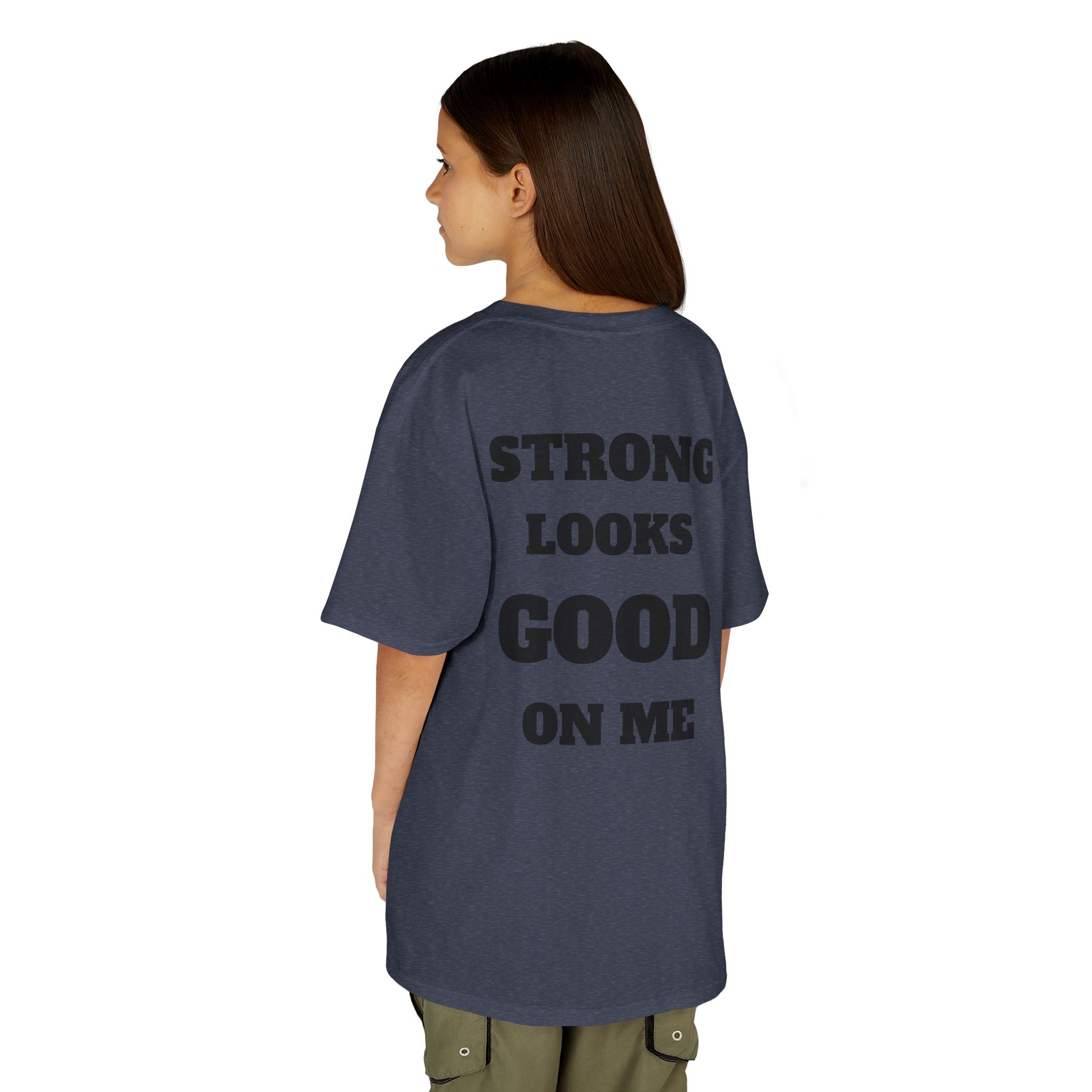 Kids Tee — "Strong Looks Good On Me" Inspirational Graphic Tee