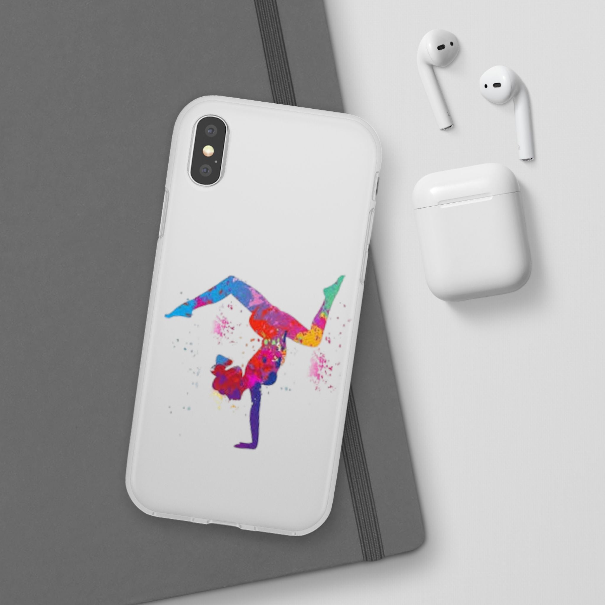 Gymnast Silhouette Phone Case – Colorful Acrobat Watercolor iPhone Cover